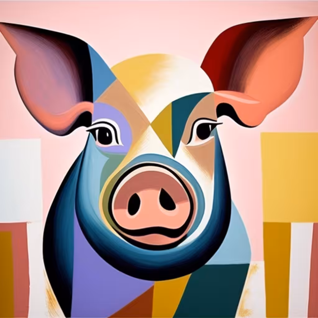 Cubist #119 (Pig - female)