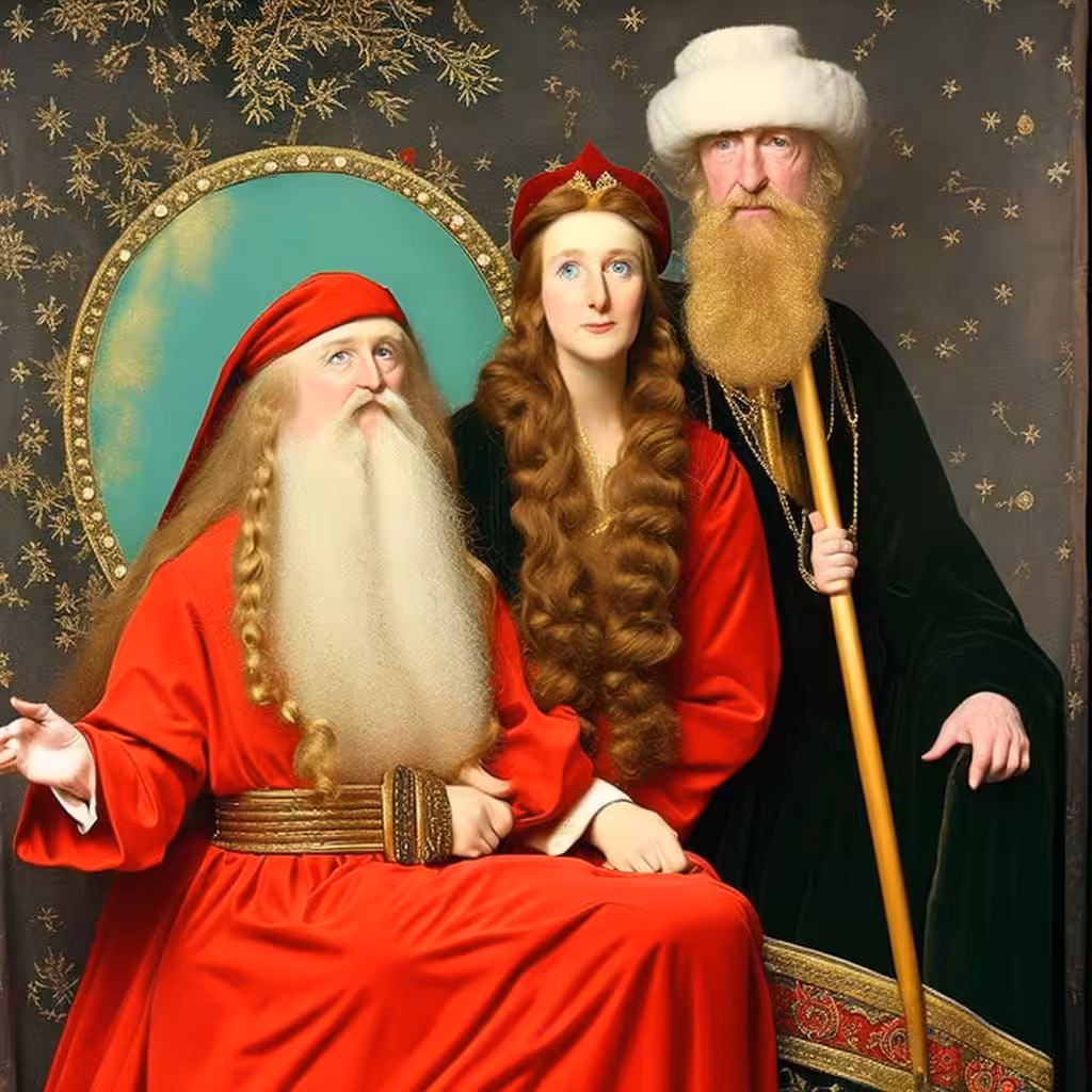 Mrs & Mr Claus with Saint Nicholas | Pre-Raffaello | Tkn. №14 | CC BY-SA