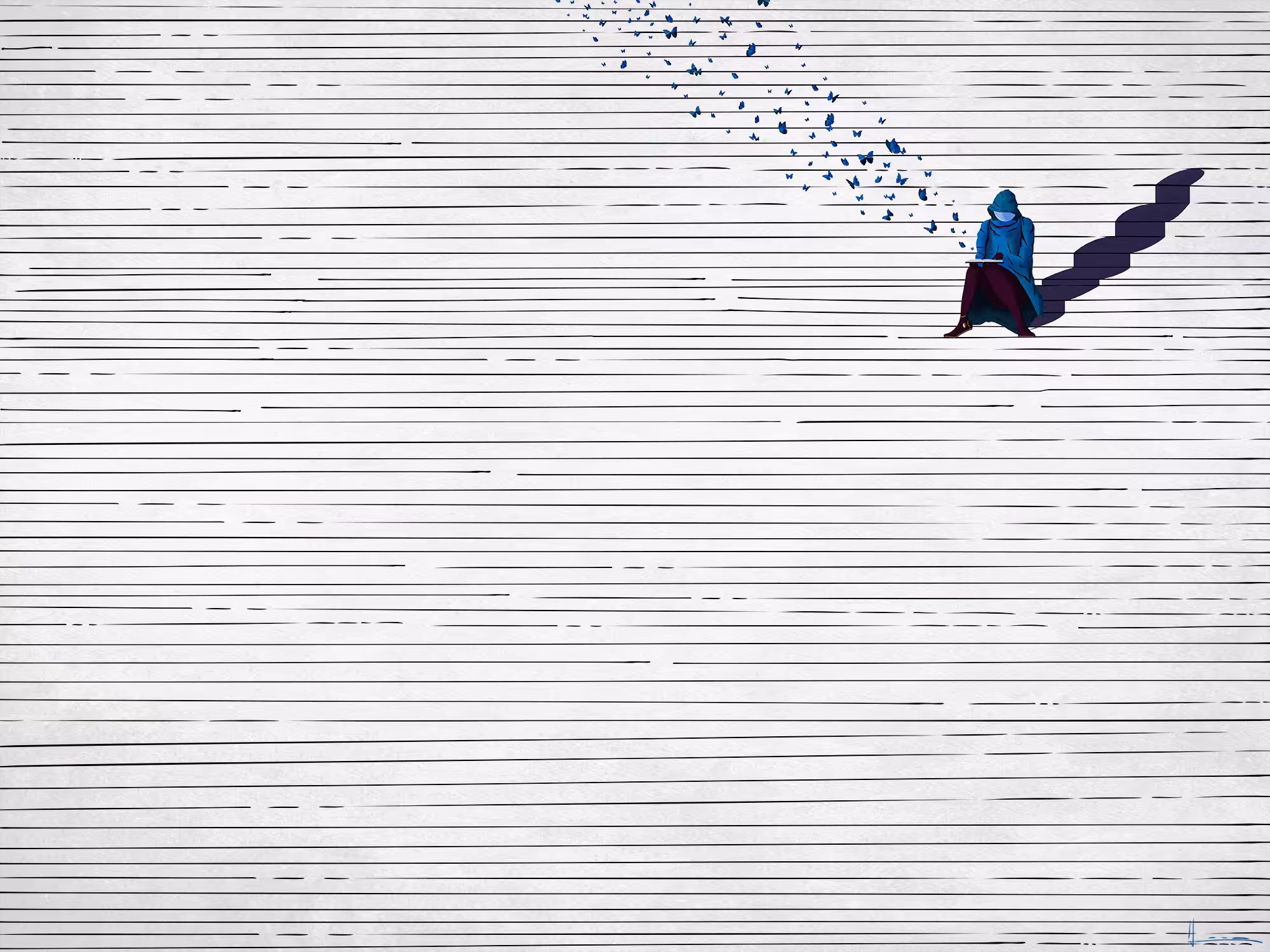 Abstractions: Minimal stairs & butterflies.