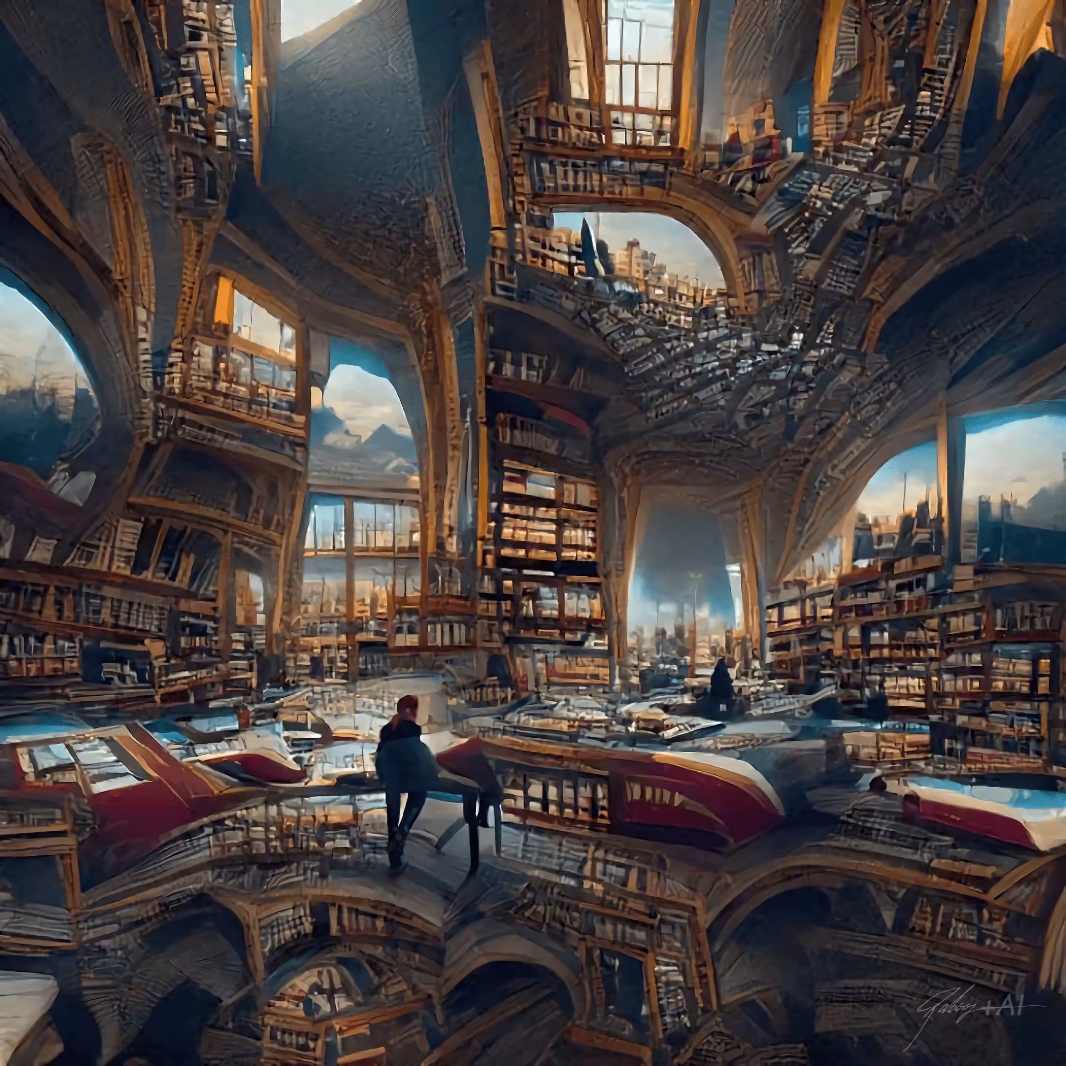 4 dimensional Napoleon III style library