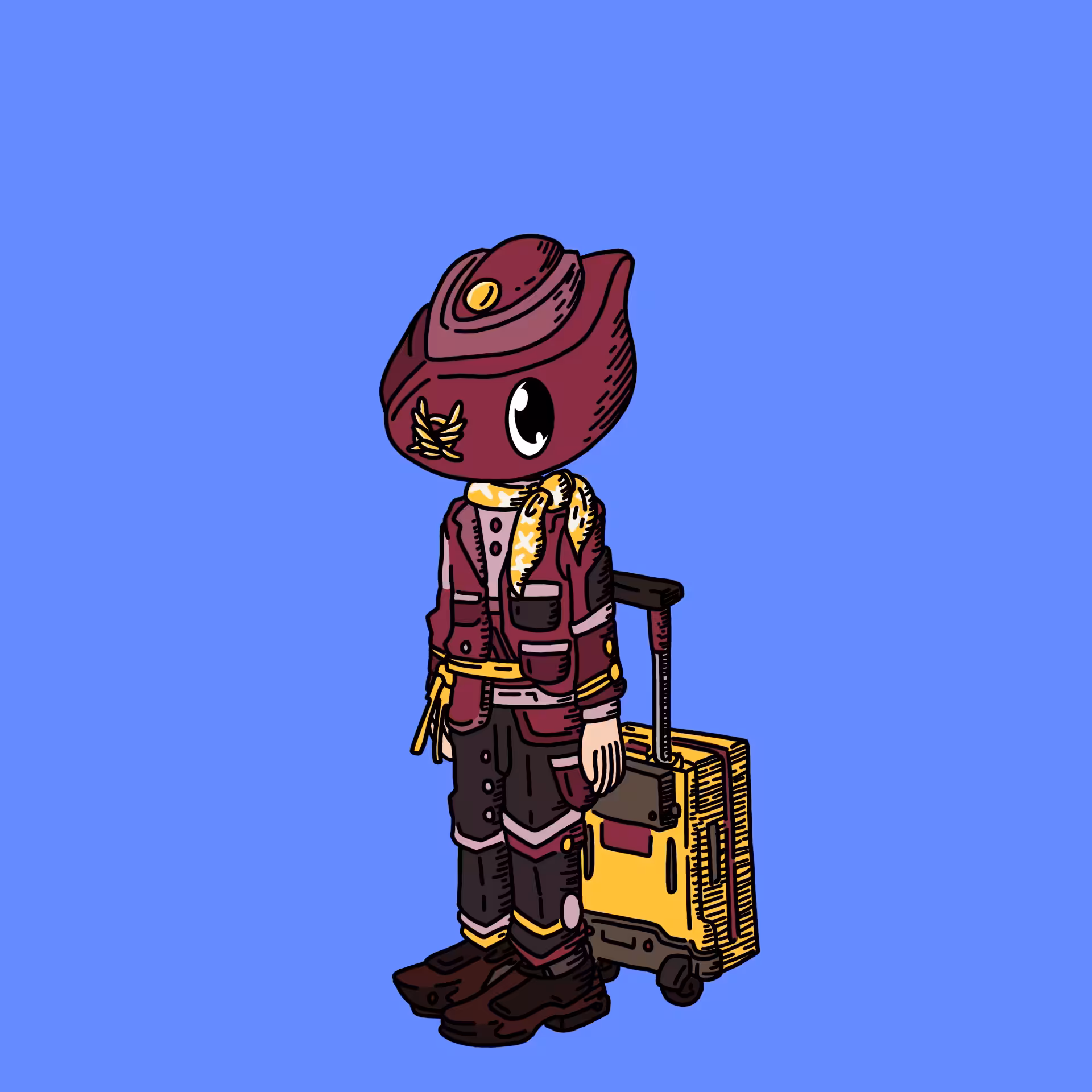 Flightattendant one eyed guy #00115
