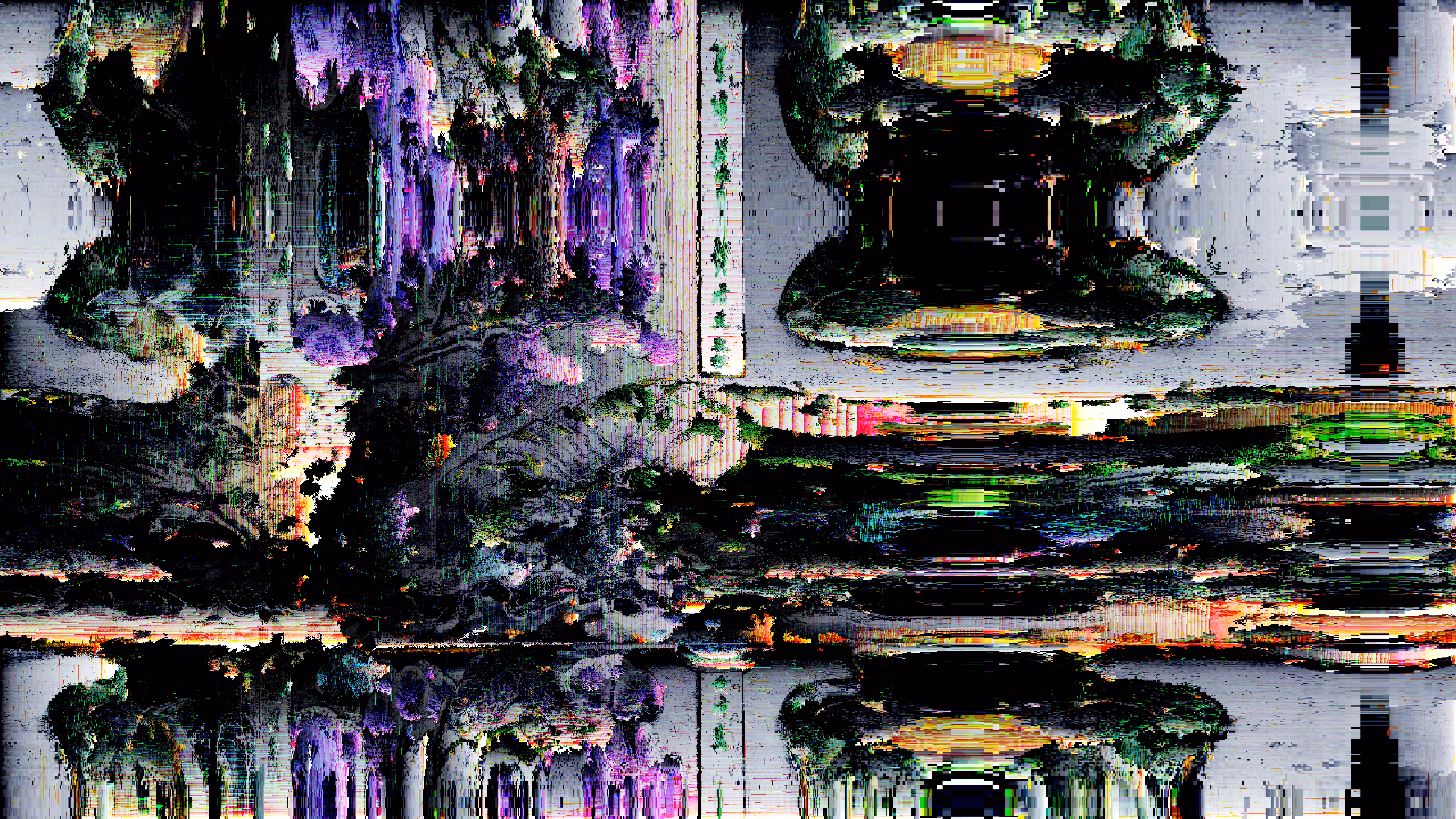 I pull the last pixels of a forgotten temple down into the dark