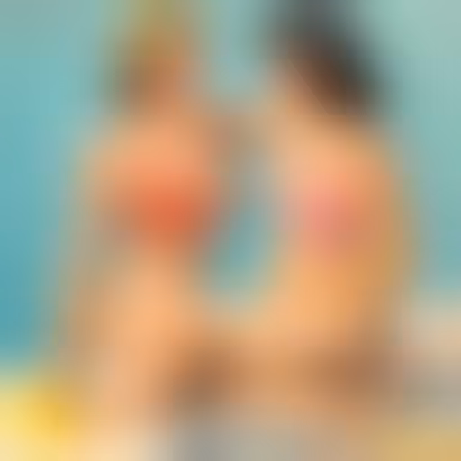 Lucie Eléonore et Albertine en maillot de bain