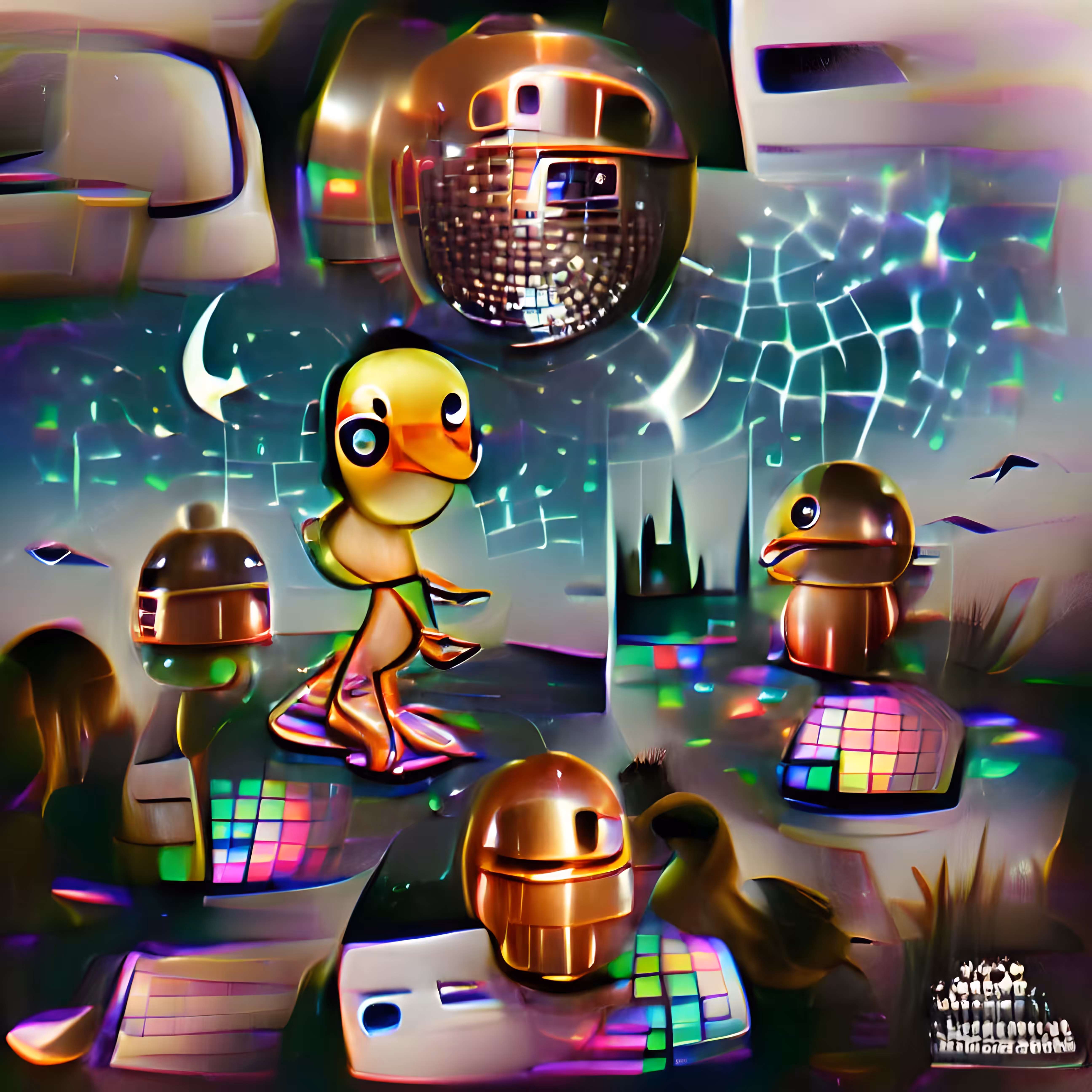 Disco Night Duckling-Droid