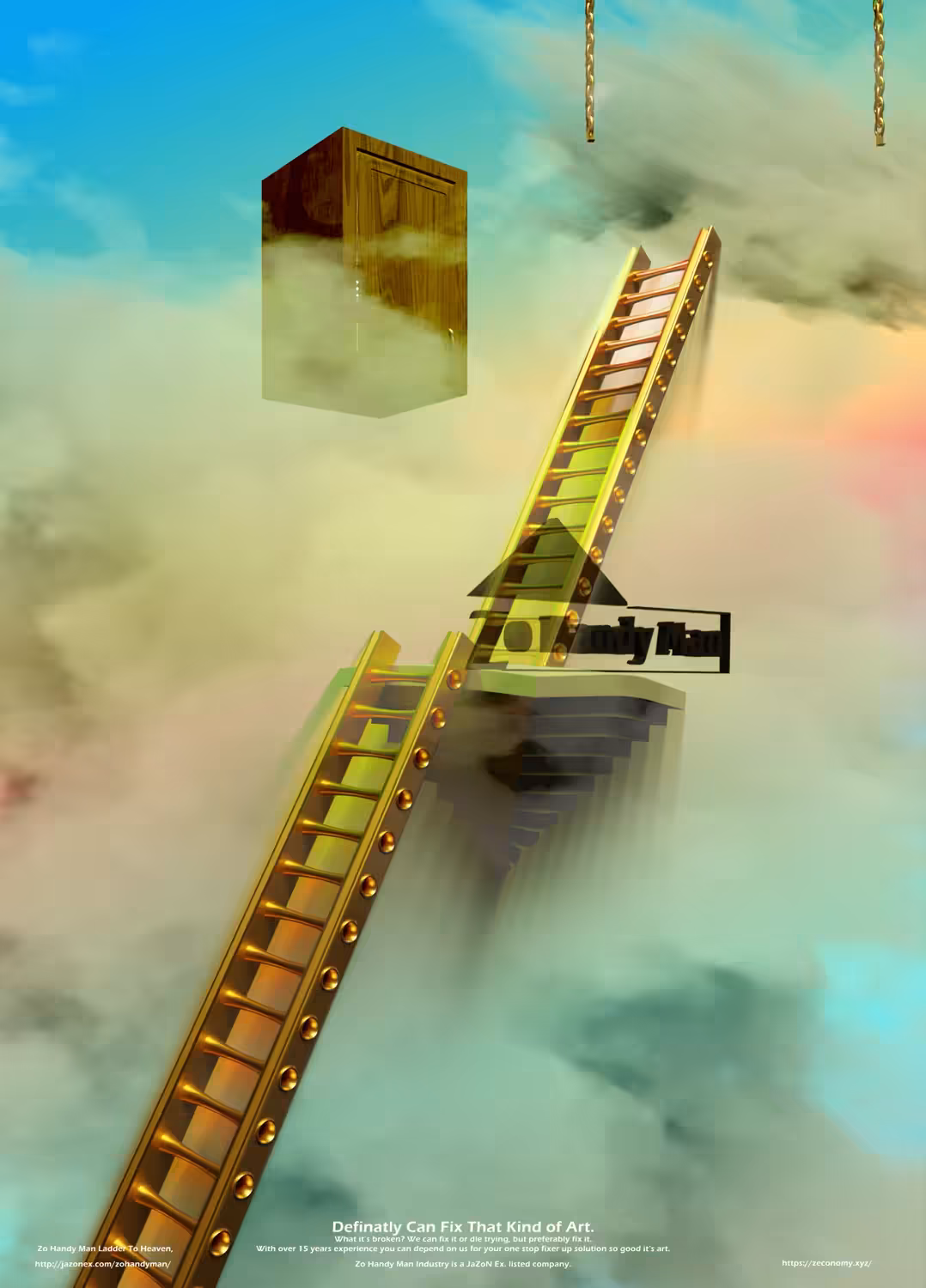 Golden Handyman Ladder to Heaven