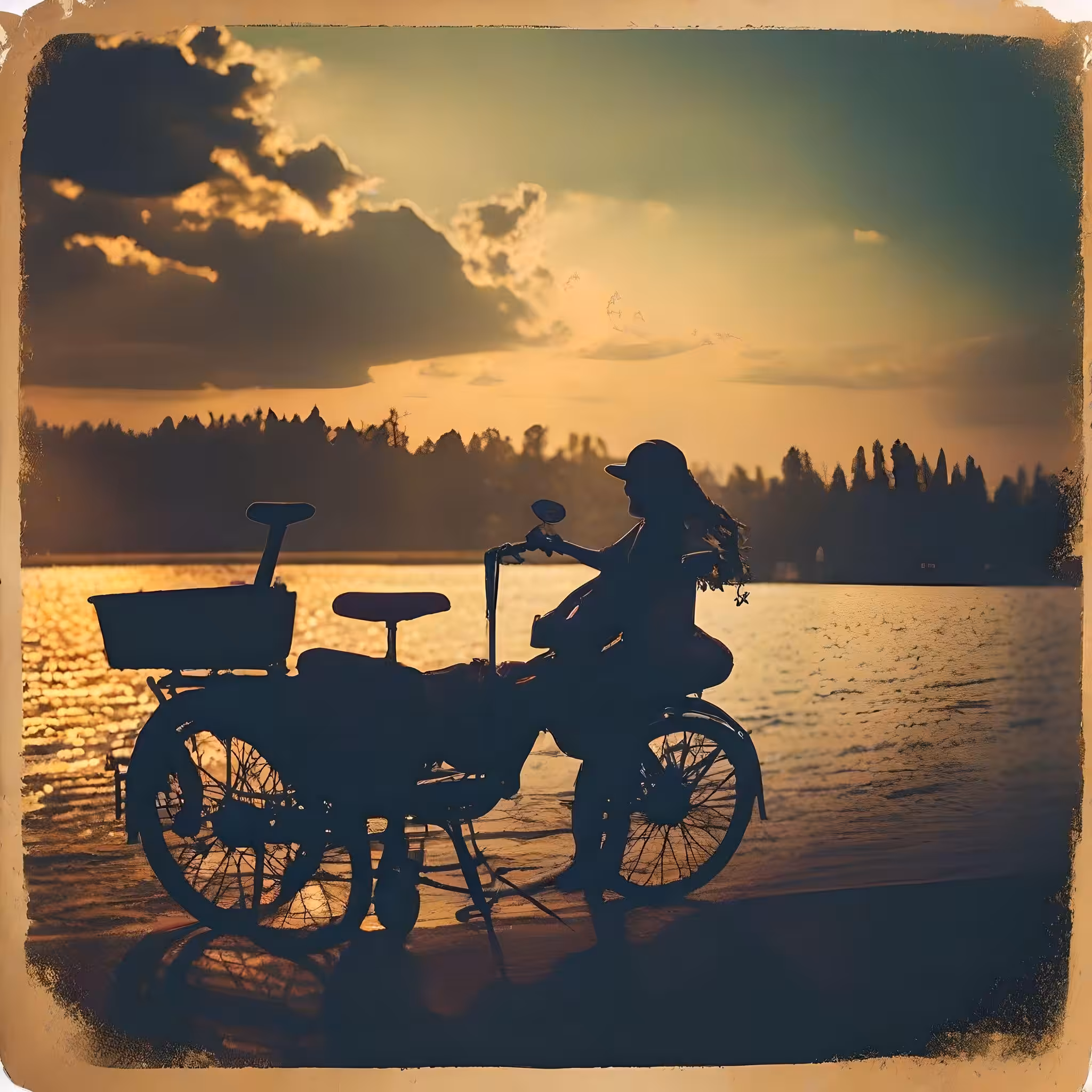 Silhouette by the lake