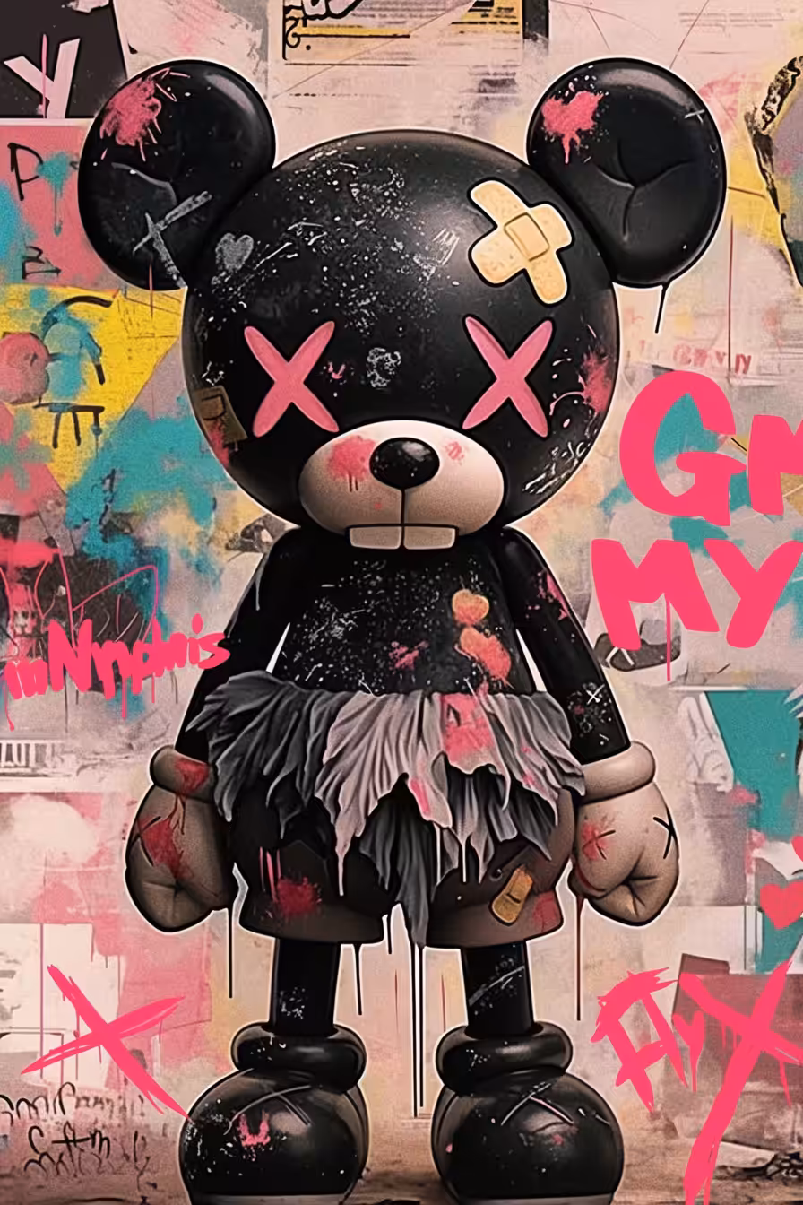 Black KAWS figure