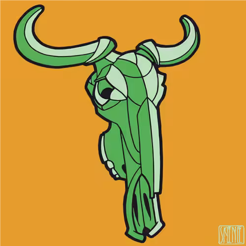 💀68 | MINIMALIST WILDEBEEST SKULL | Green