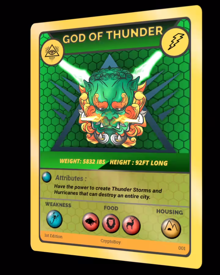 [NFT Gods #001] God of Thunder (1st Edition)