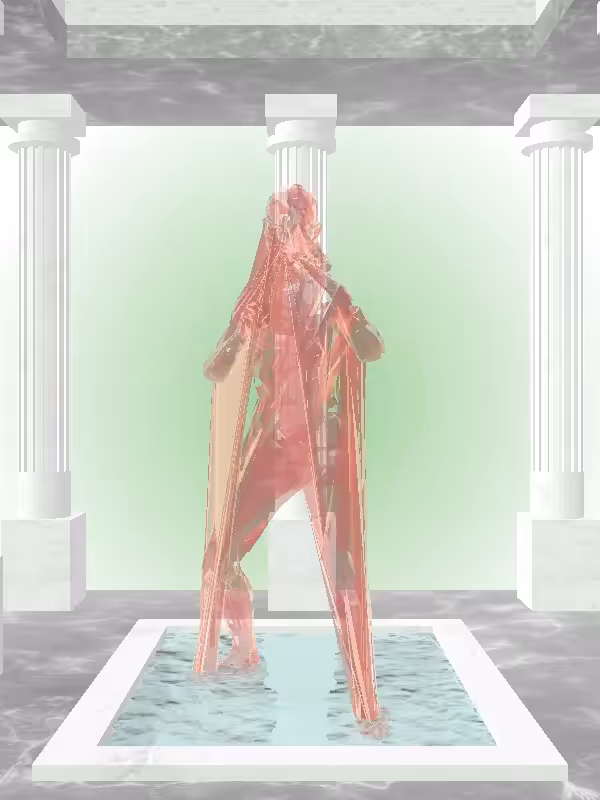 HeavenComputer: The Fading Fragmented Punching Fiery Red Woman #6243
