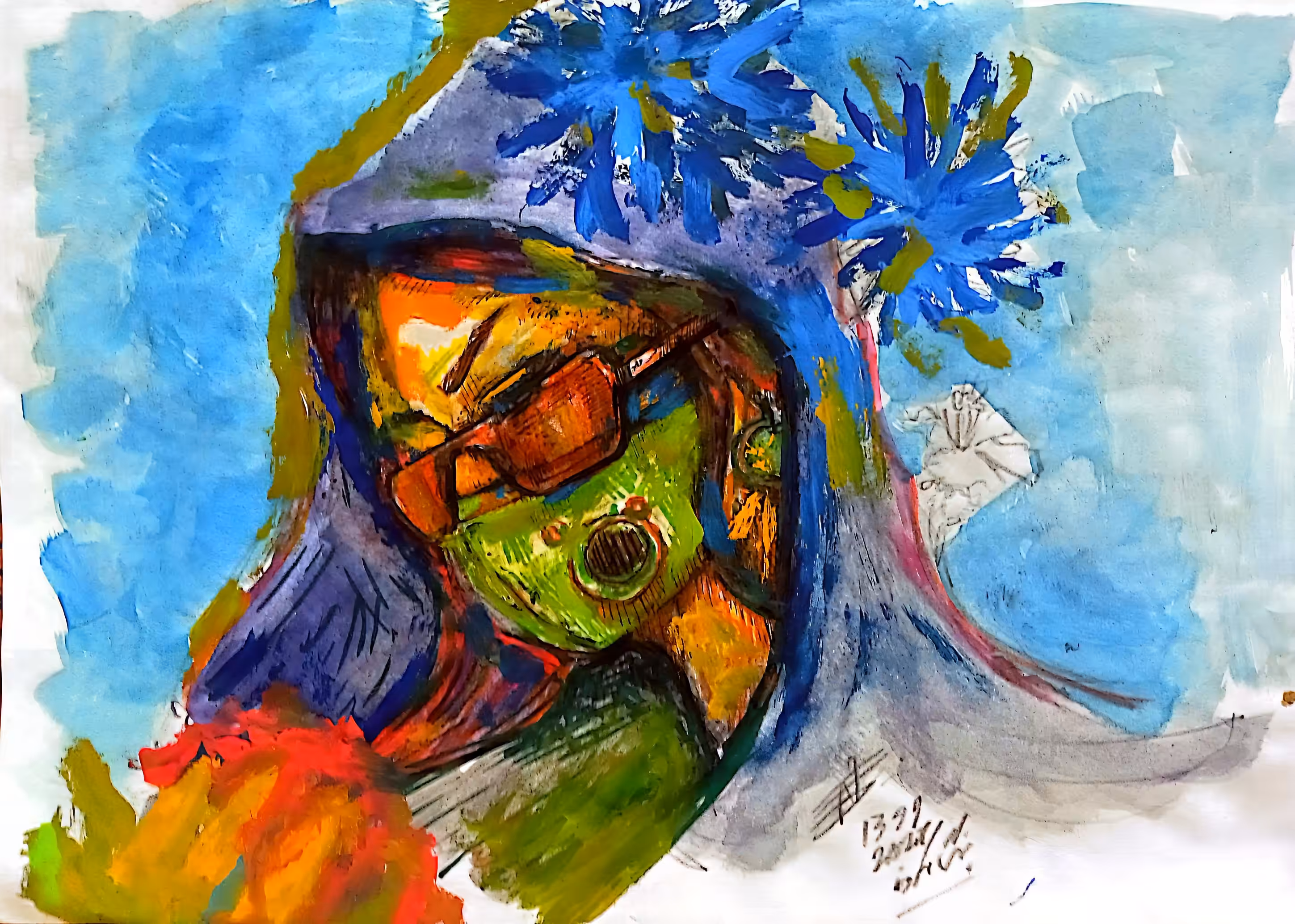 The Woman and the Blue Blossoms