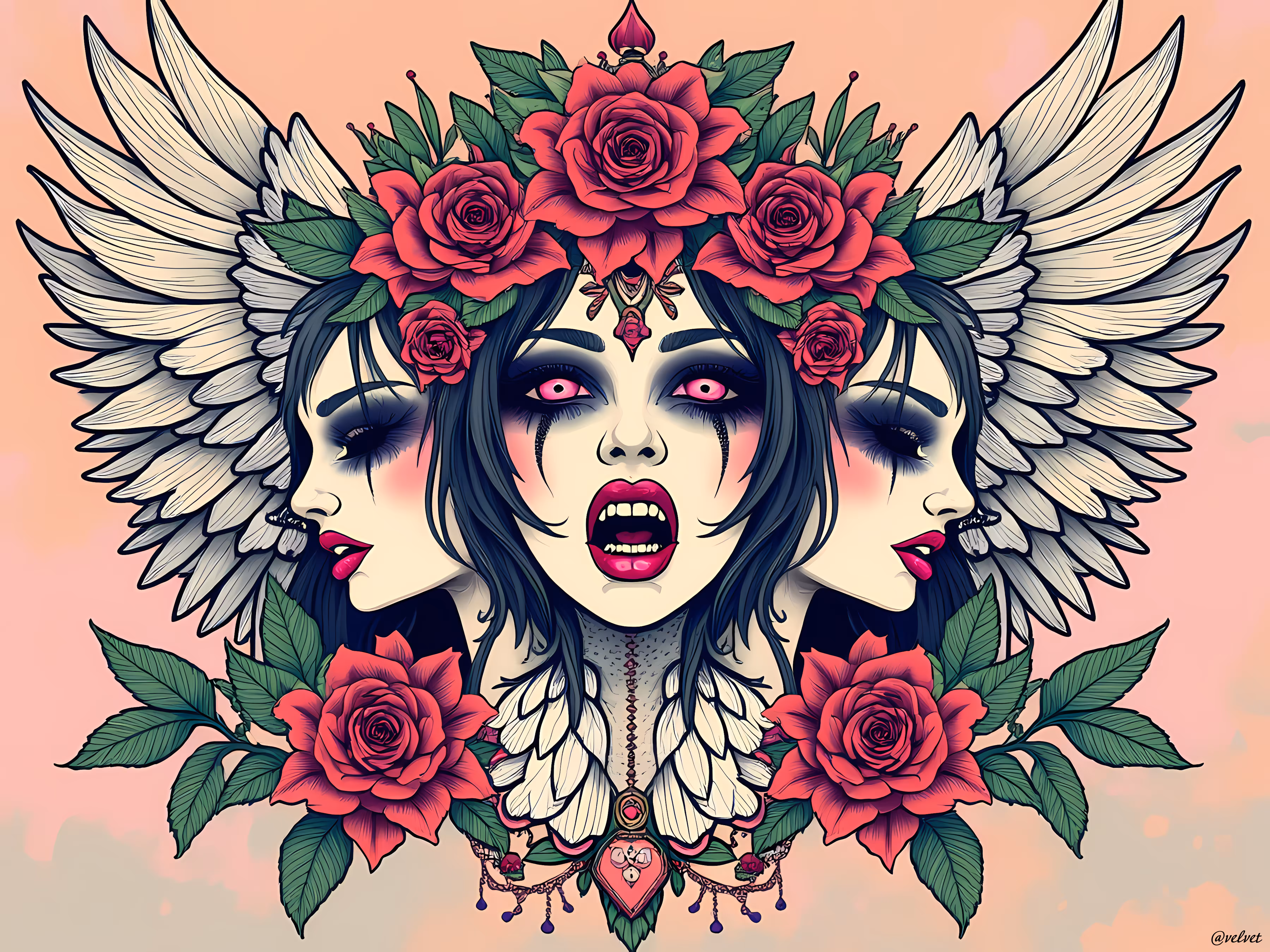 Weeping roses in the middle of the night