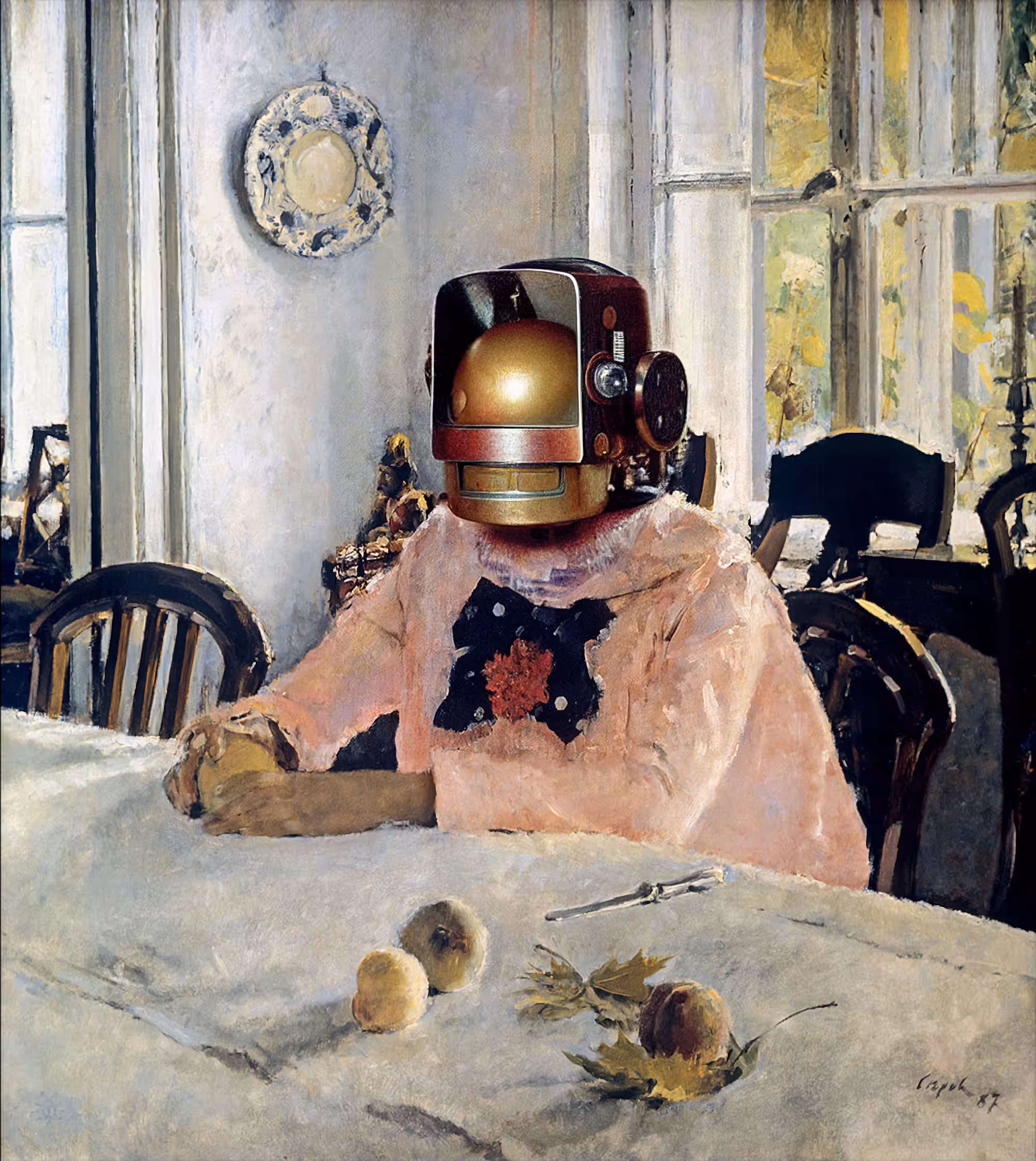 Robot with peaches