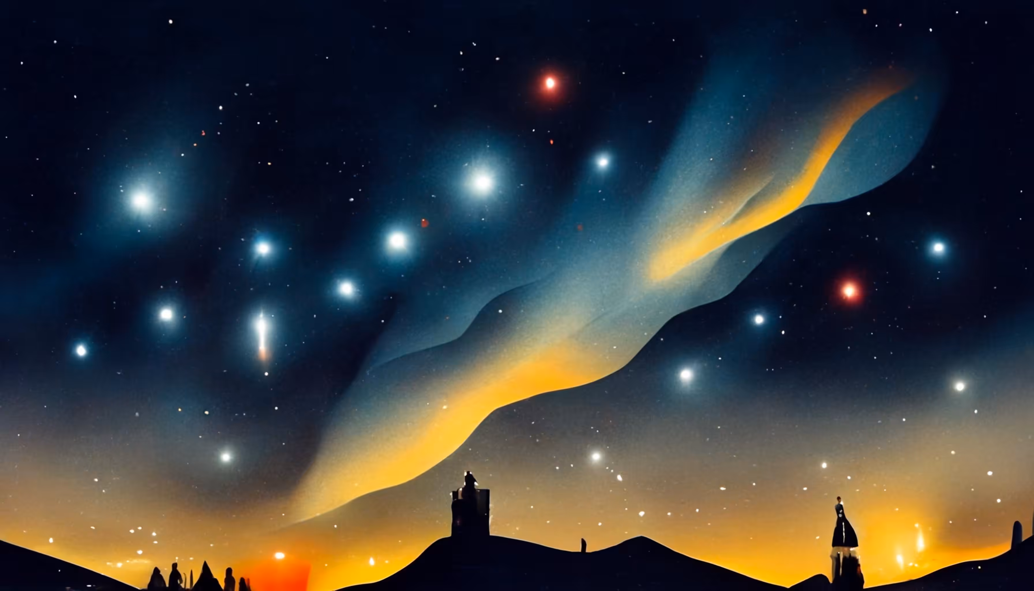 Traveler in the Night Sky