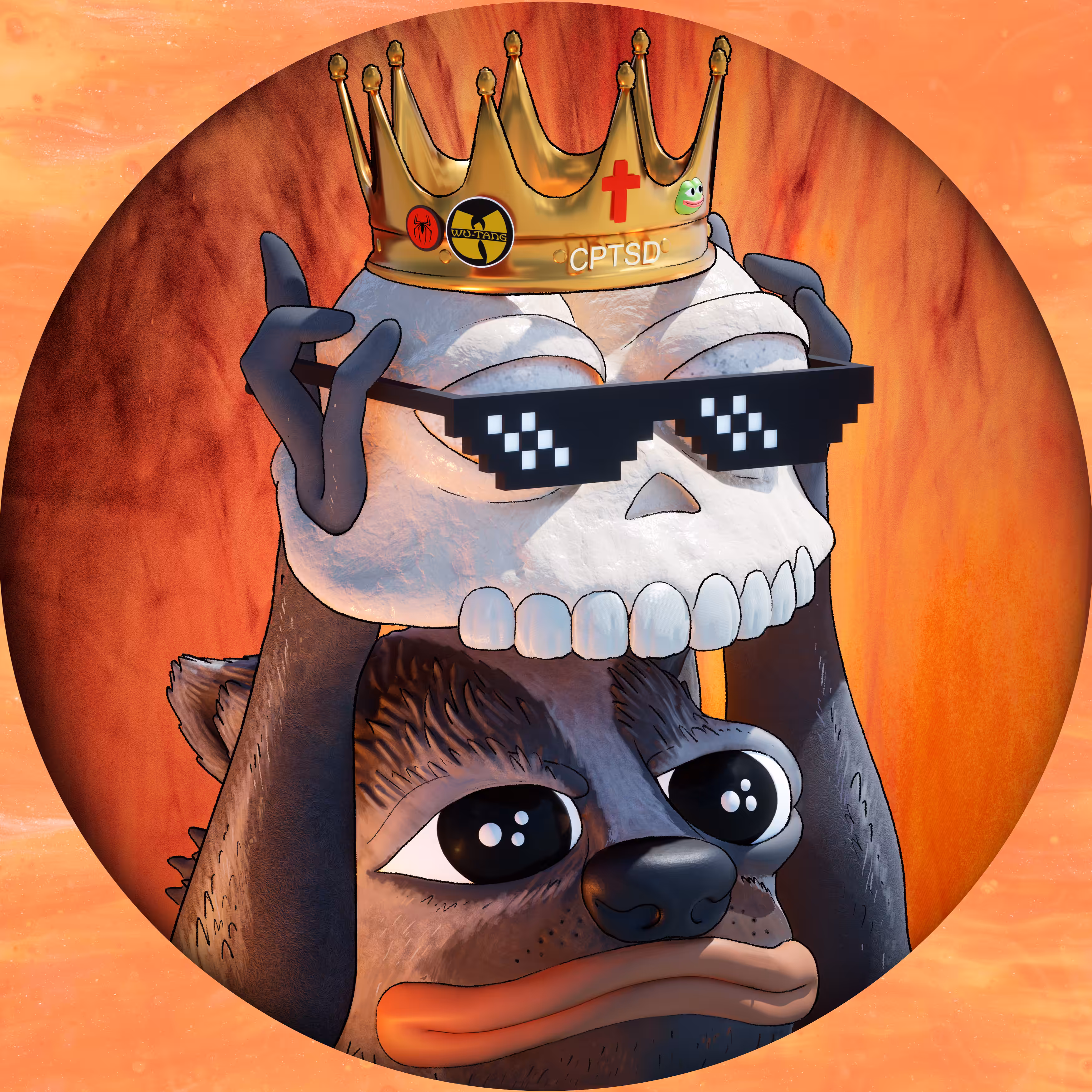 BADGER PEPE SKULL