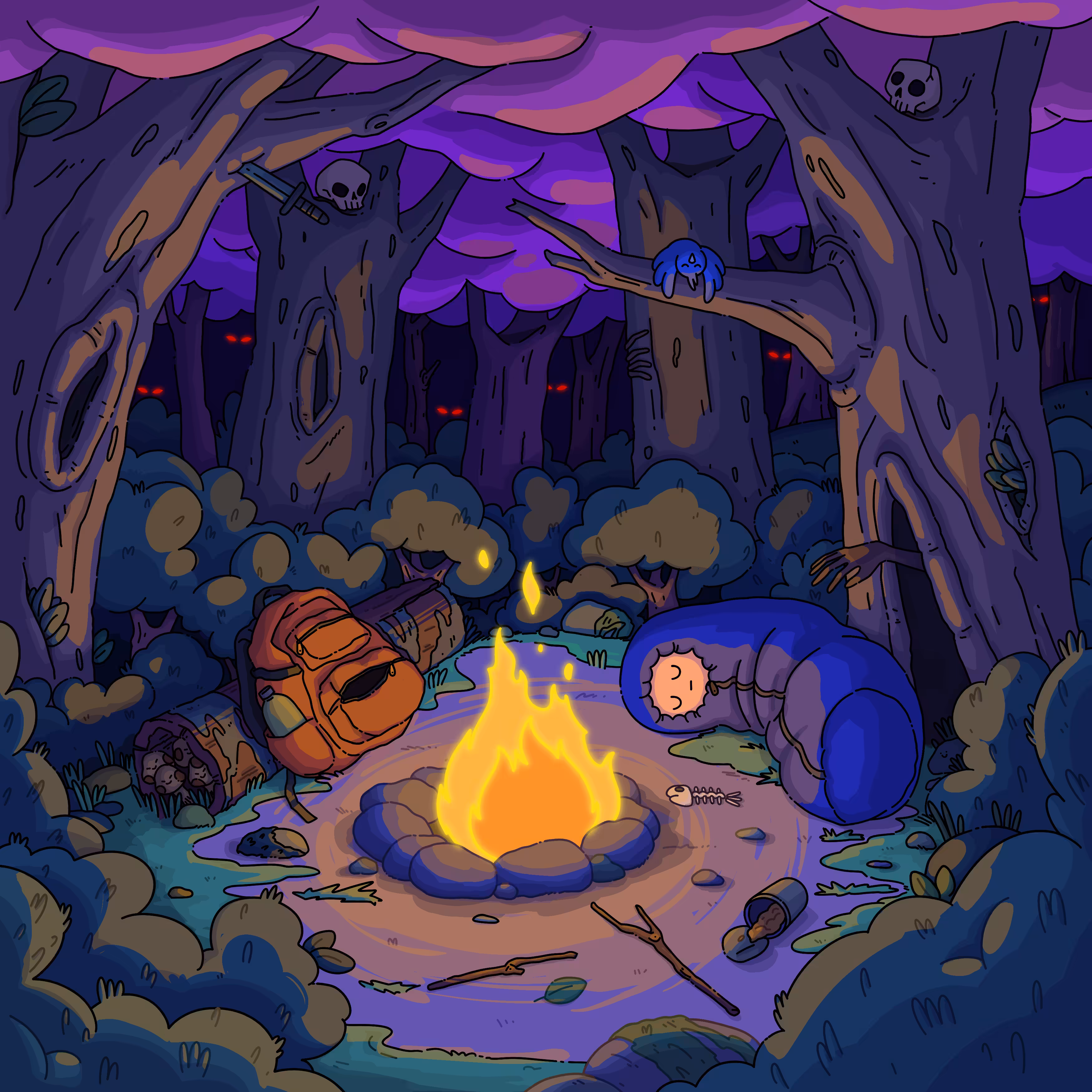 Sleeping at The devil woods