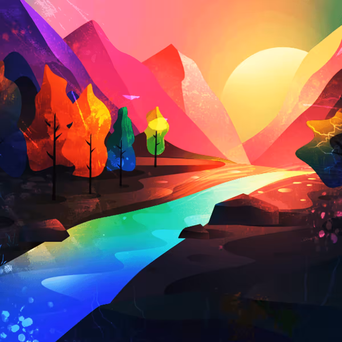 Beautiful mountain forest