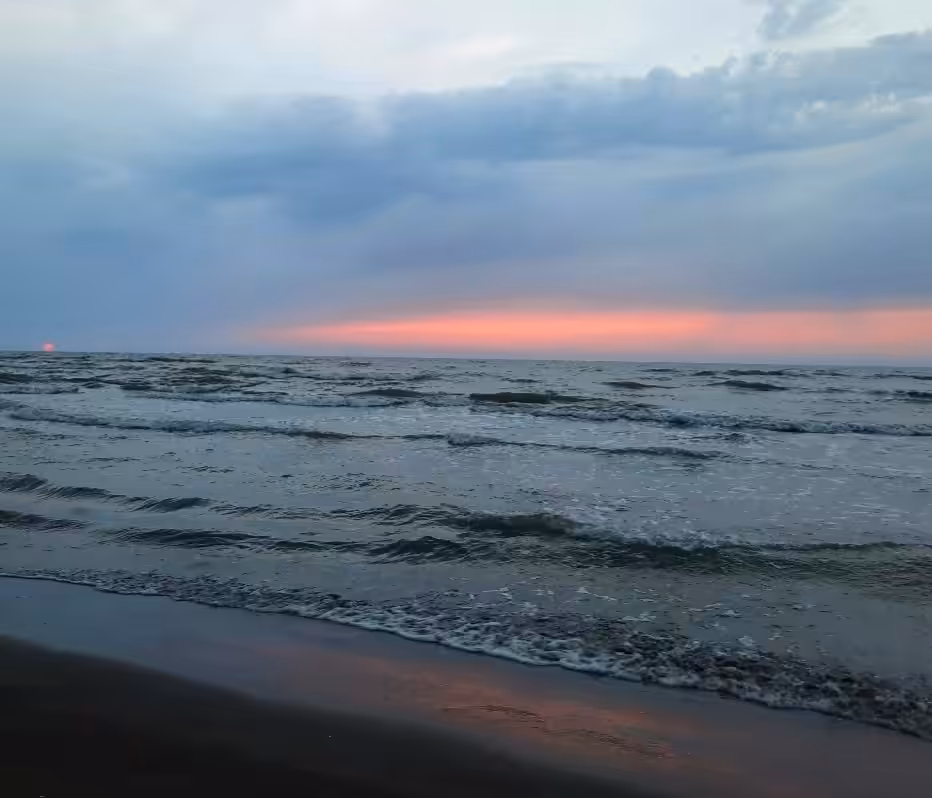 A beautiful sunset on the beach