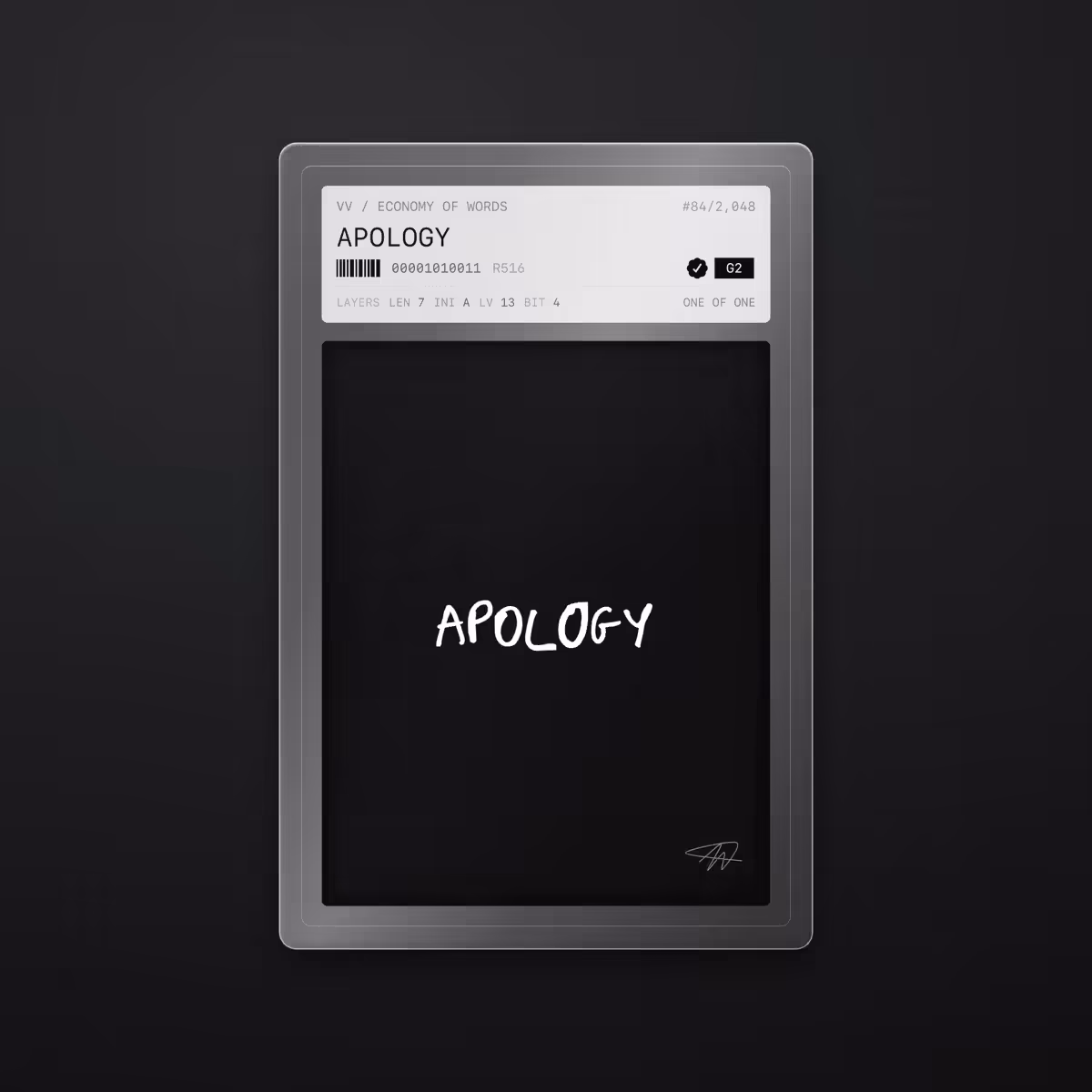 Economy of Words: APOLOGY · #84