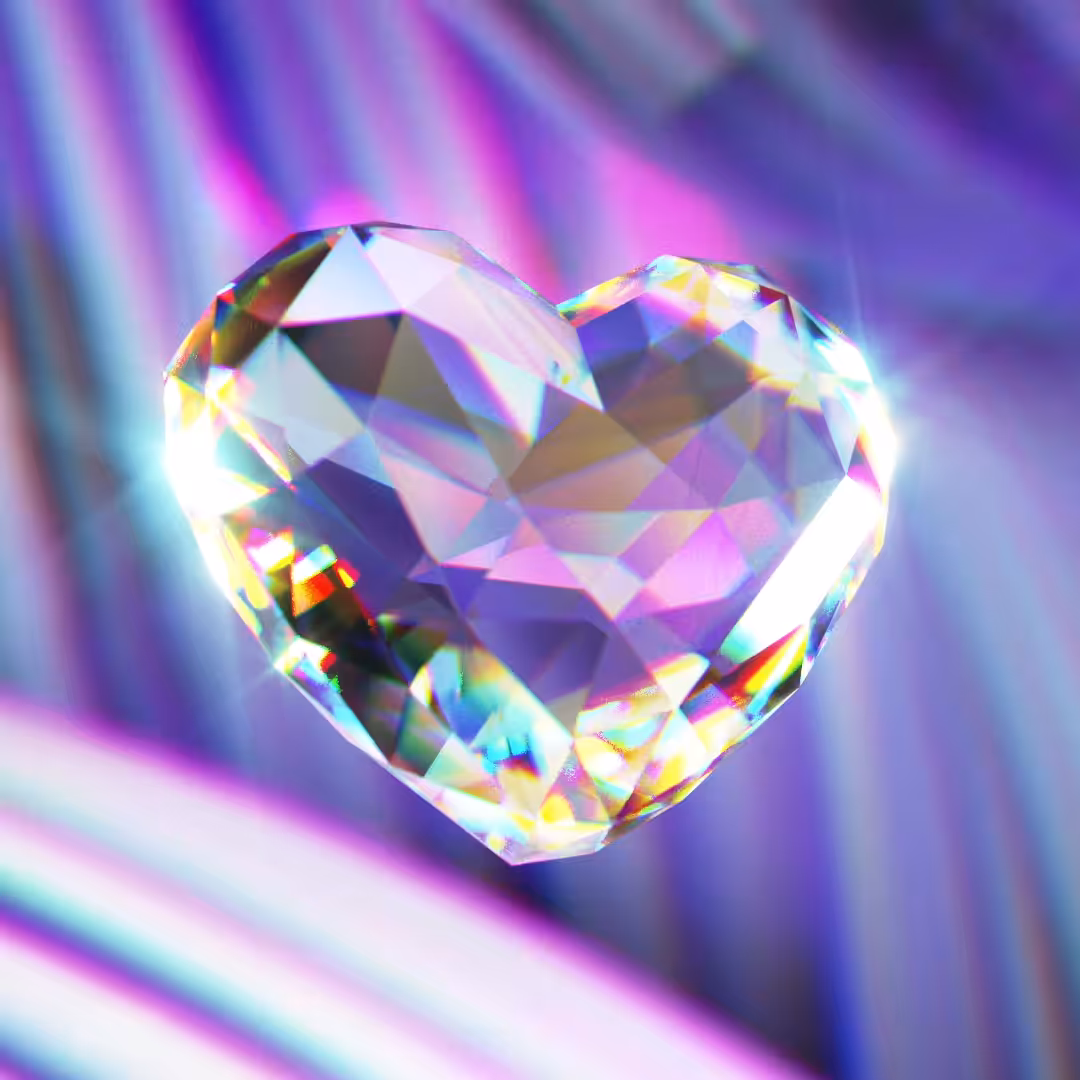Diamond Heart Purple