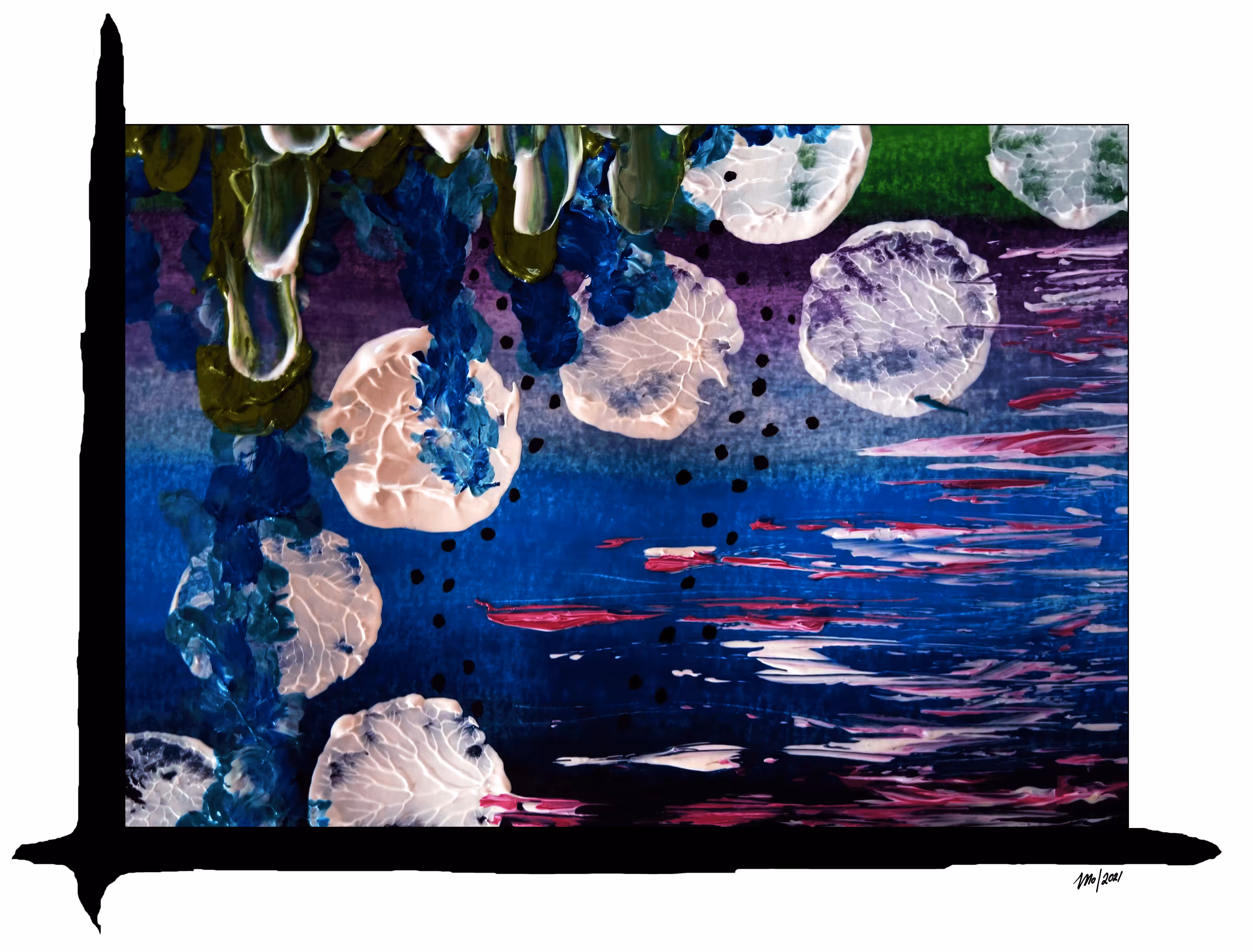 Water Worlds #13 (Blue Series) (framed)