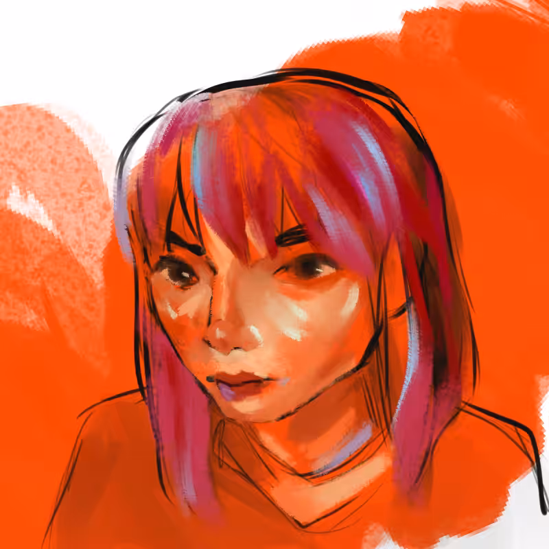 Girl with streaked hair