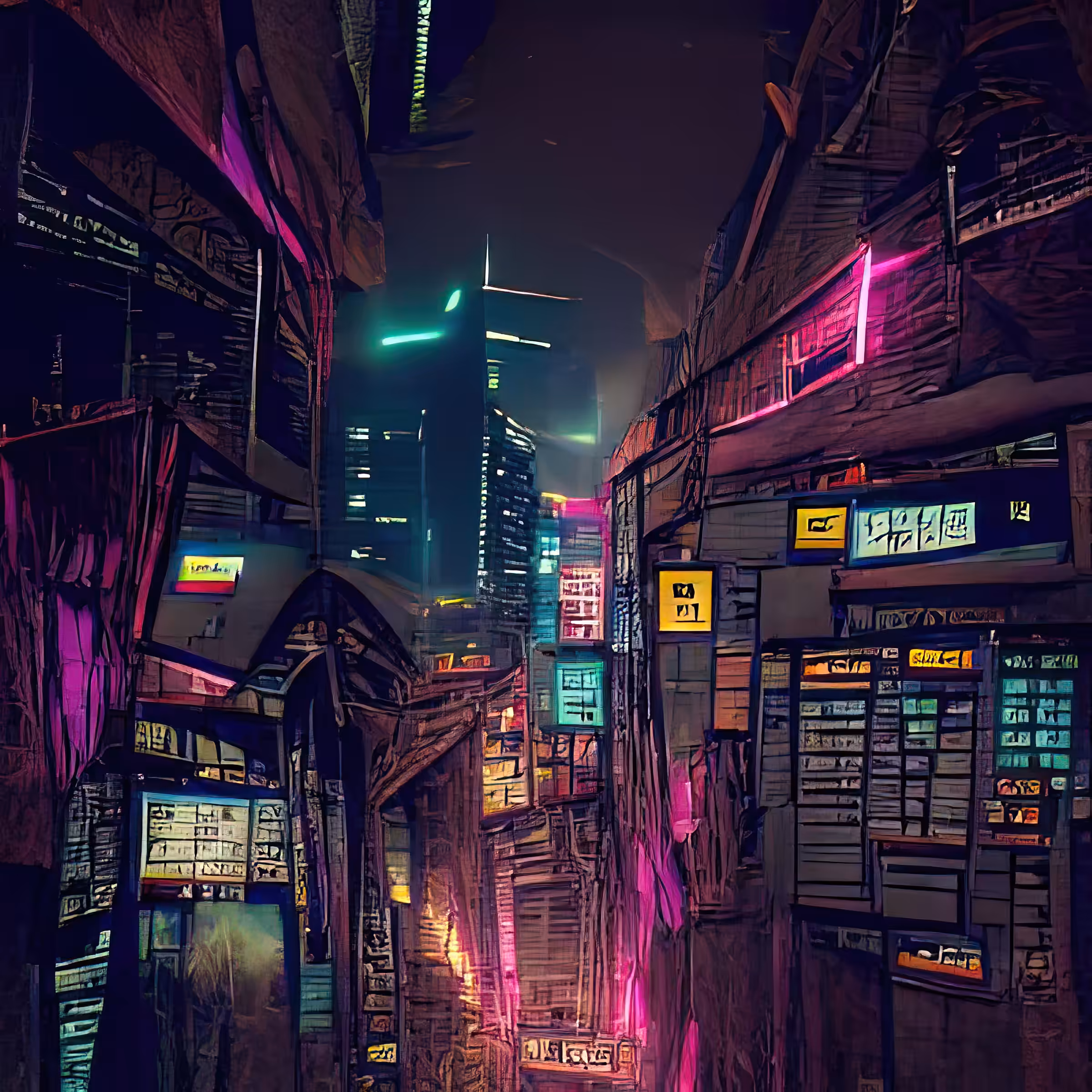 streets of cyberpunk city at night DpWVqkCAlGMcpOd2yP7Q