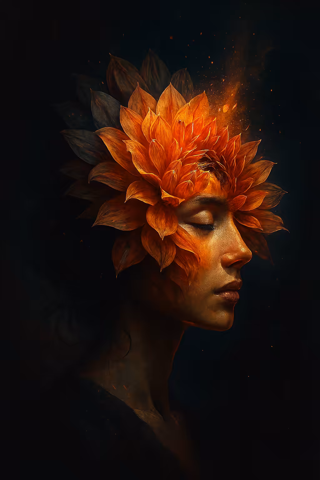"Floral Visage at the Edge of Dream"