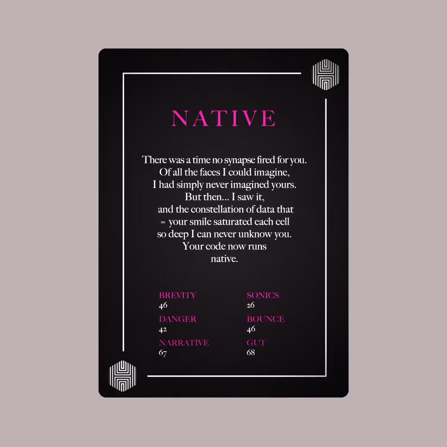 POETRY CARDS VOL 1 | META/VERSE: 012 - NATIVE