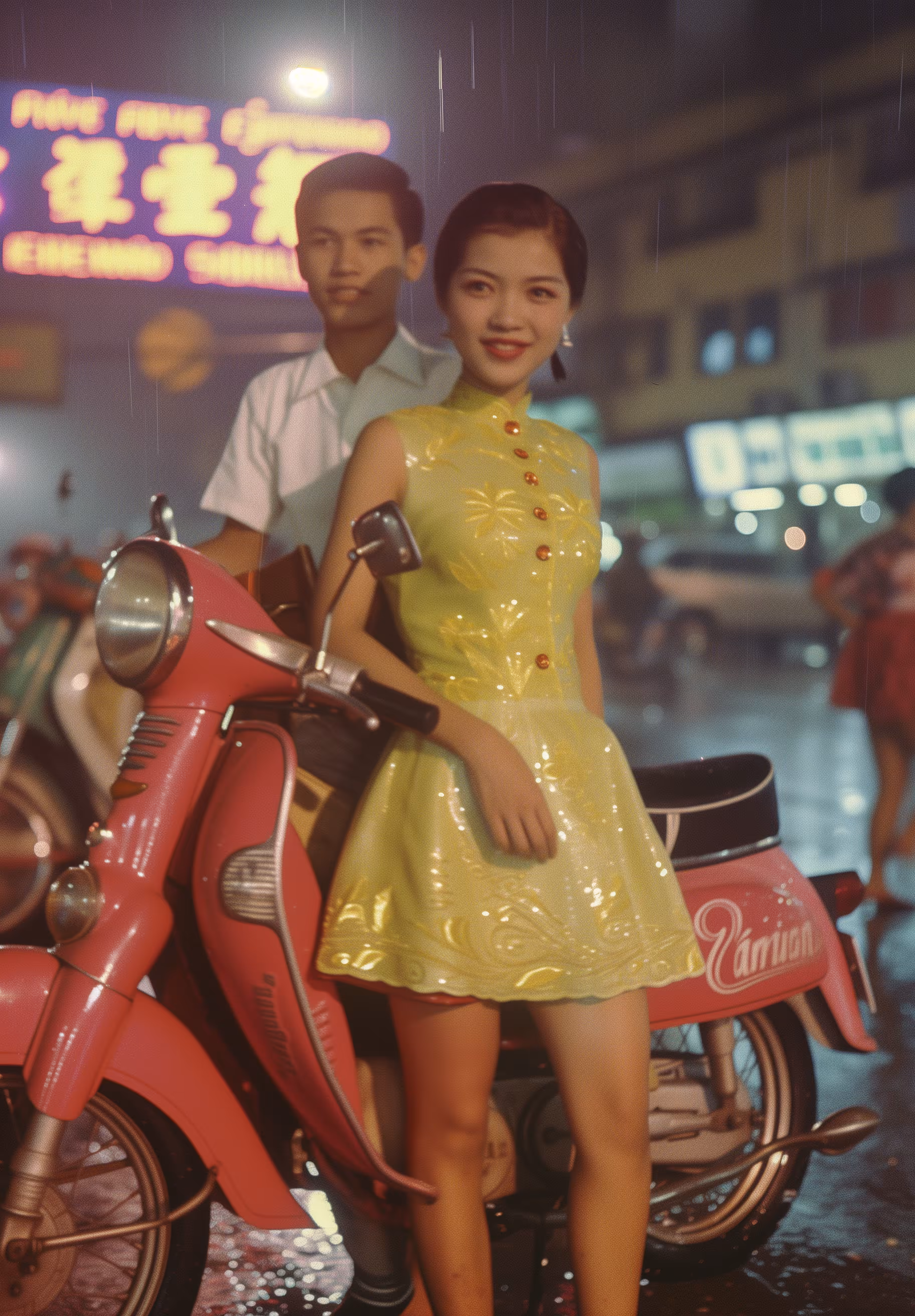 Lovers at night in imaginary Saigon #3