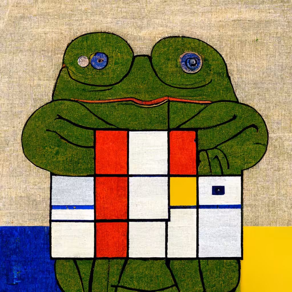 Pepe hodl Piet Mondrian Persian rug #2