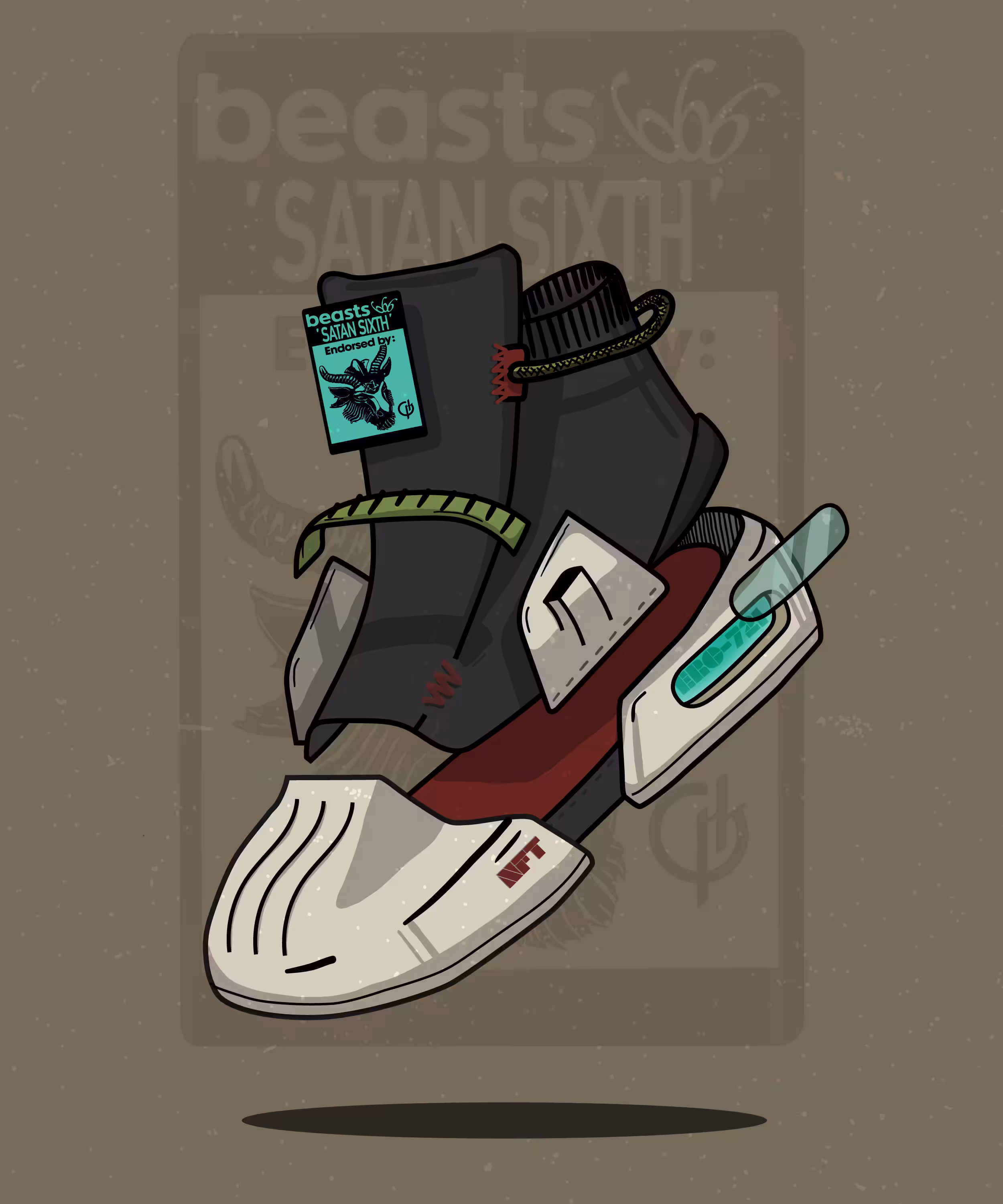 NFT Sneaker art  "SATAN SIXTH"