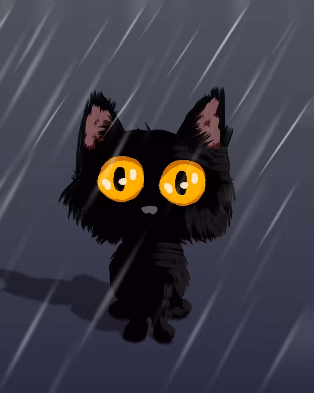 LITTLE CAT IN THE RAIN