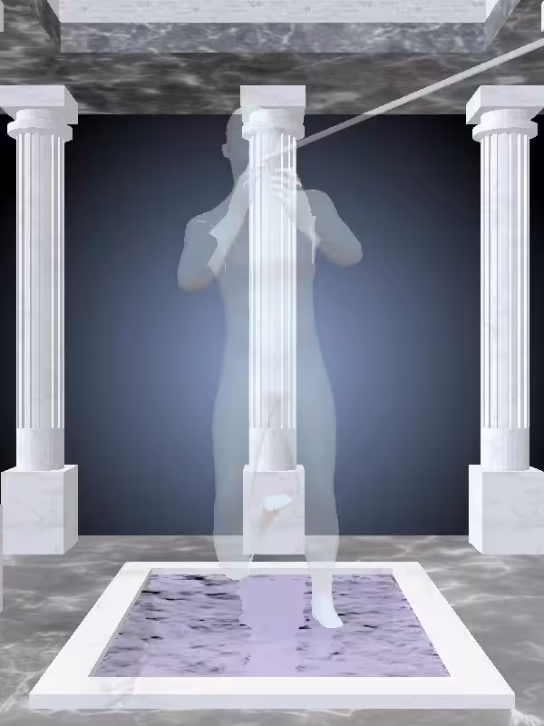 HeavenComputer: The Fading Cheering Light Blue Man #2441
