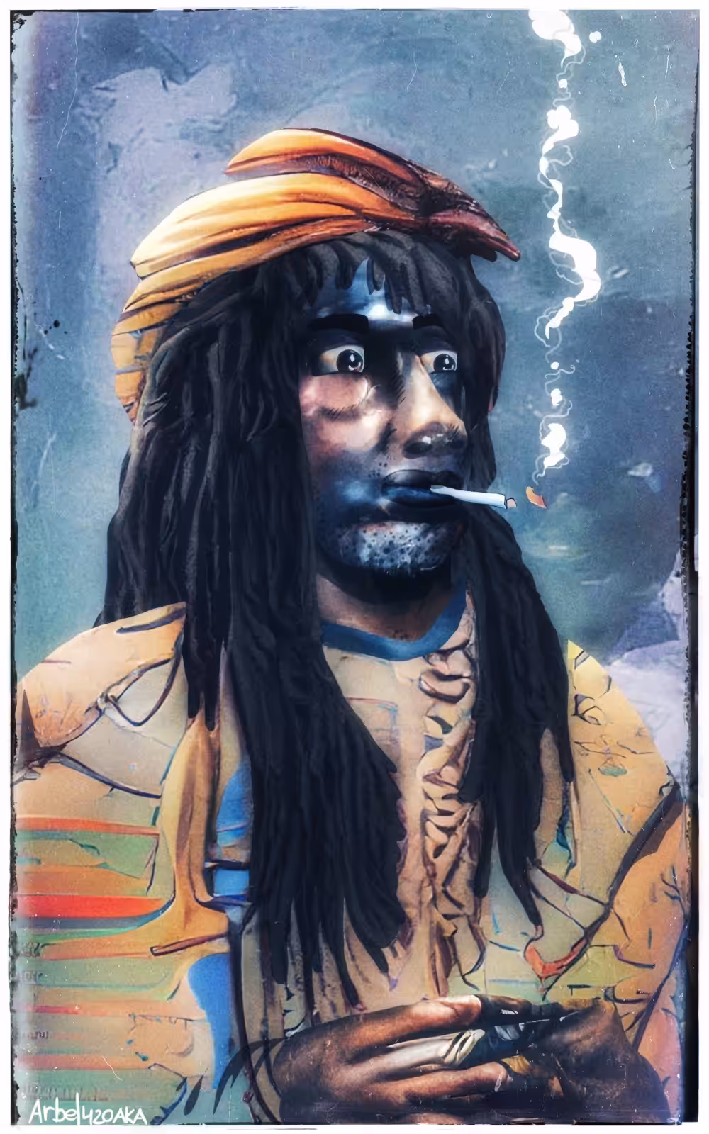 Portrait of a Young Man With Dreadlocks
