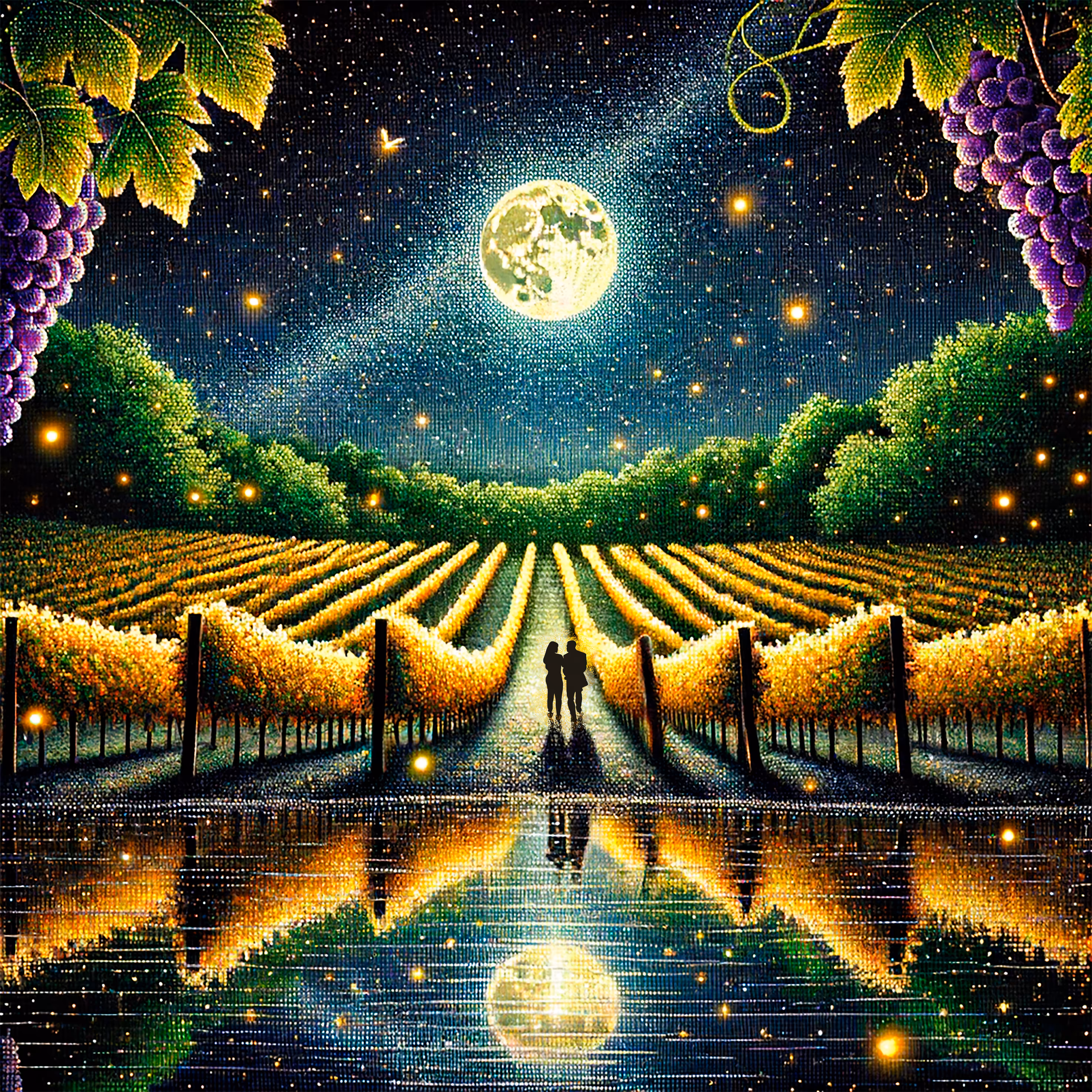 Moonlit Vineyard Serenade