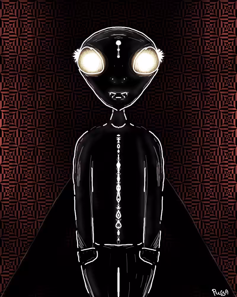 Alien in the hallway