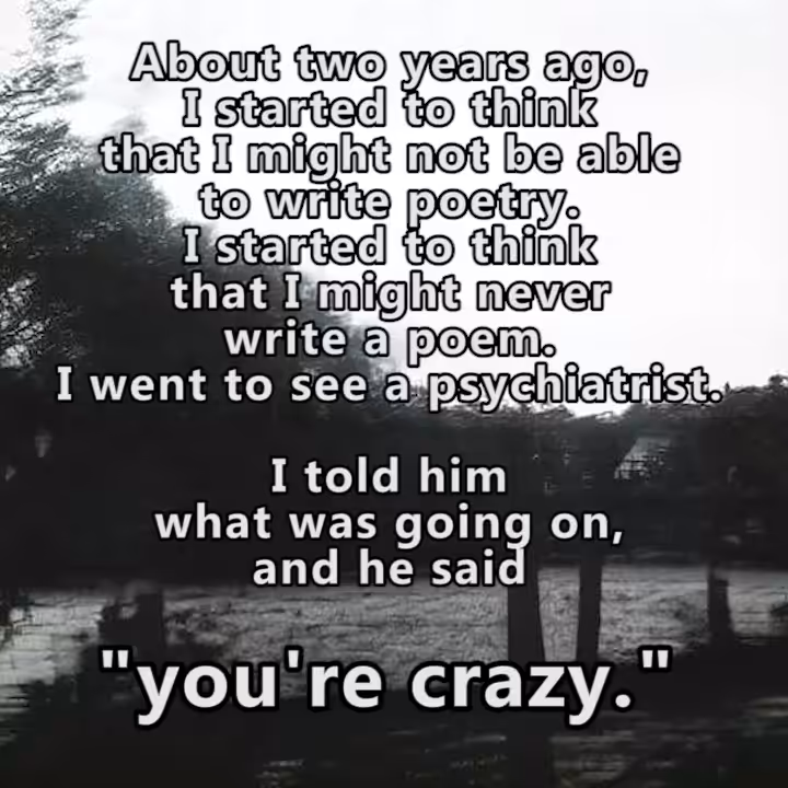 "You're crazy" (from: #EtherPoems 2)