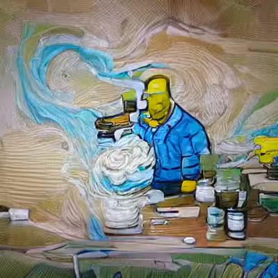Van Gogh Homer making meth