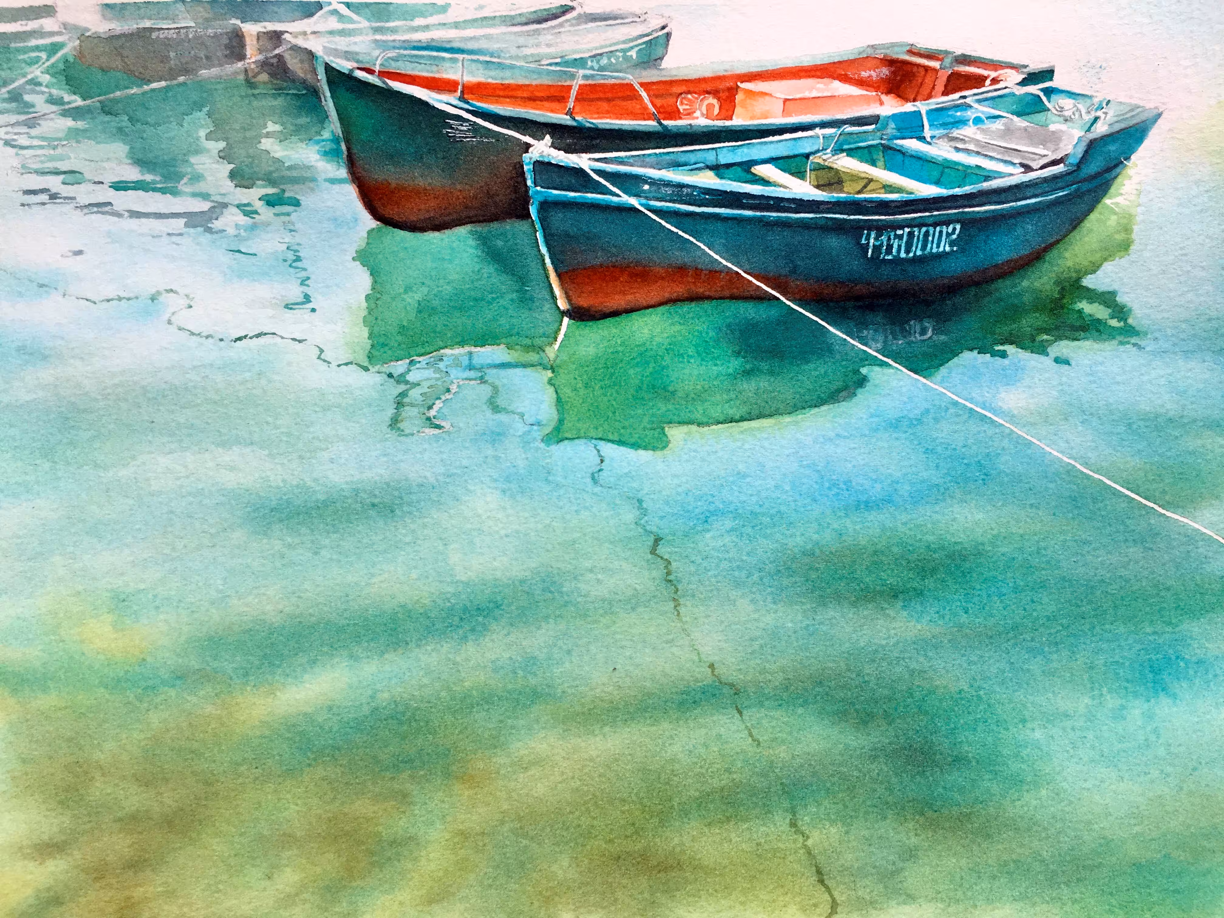 Boats on turquoise water