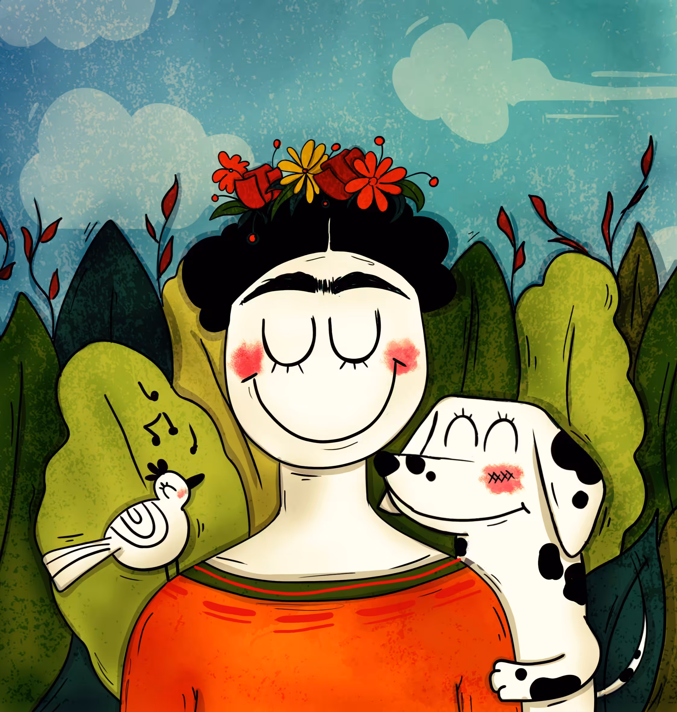 Self Portrait with Pooch & Birdy!