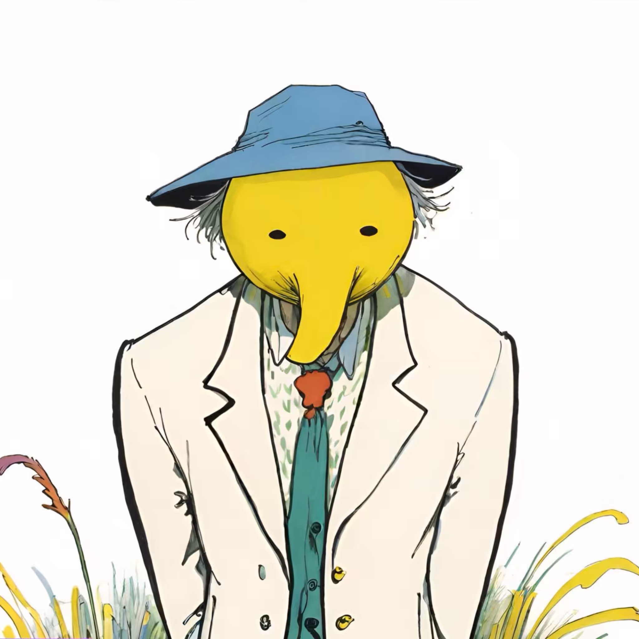 Blue hat Long nose
