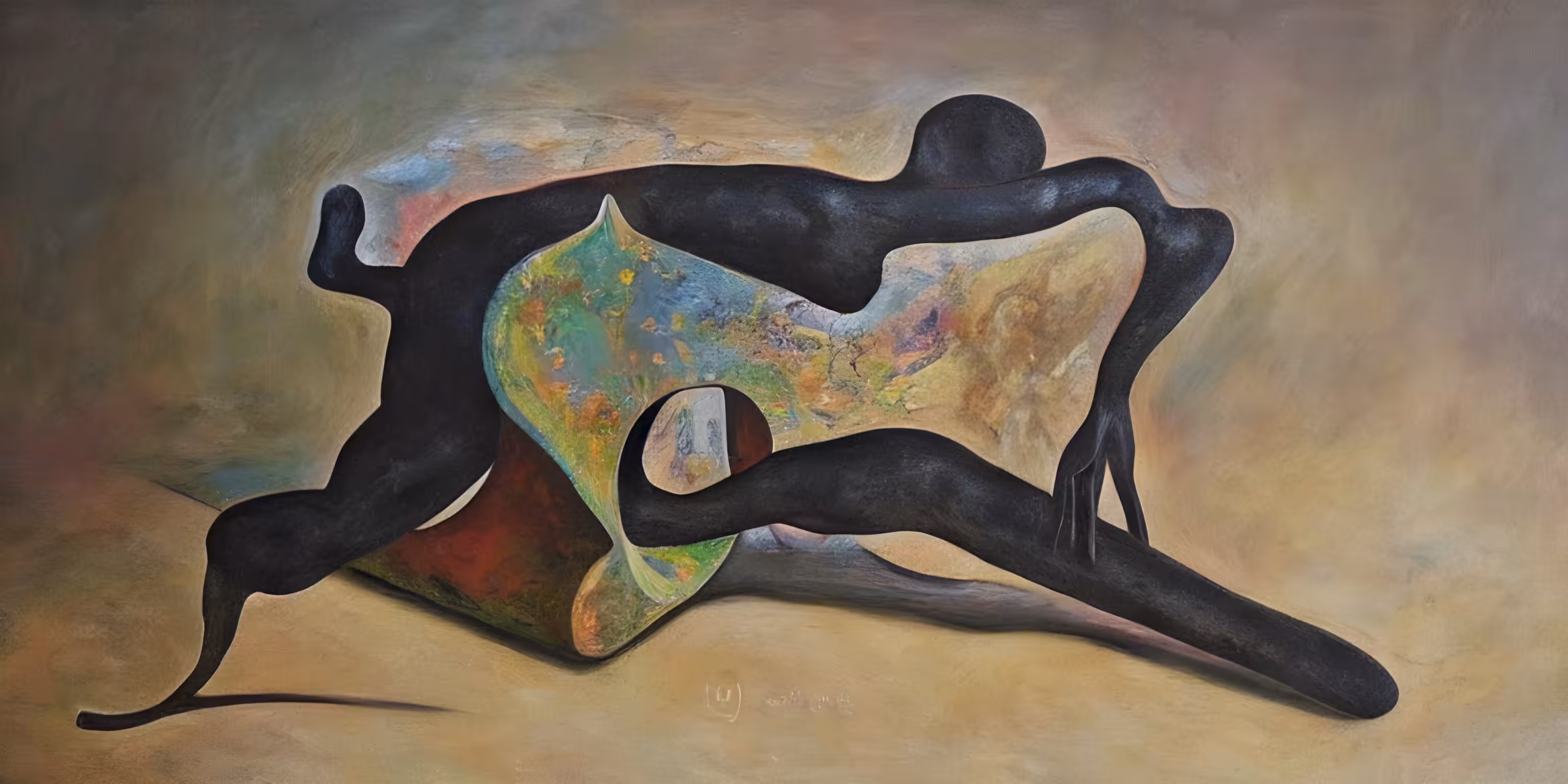 Bronze Kiss in Interstice