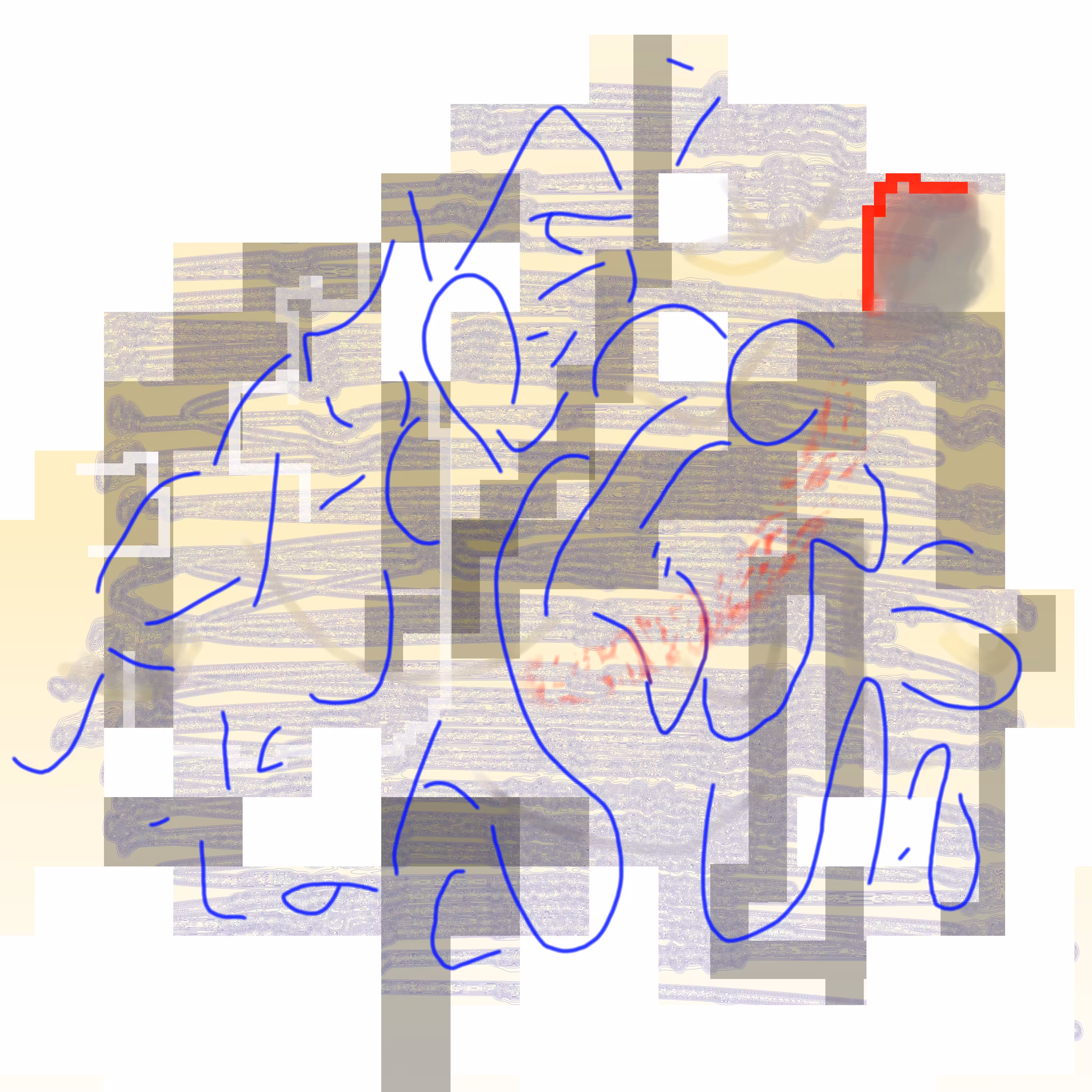 Abstract Pixel Painting - Curve Lines