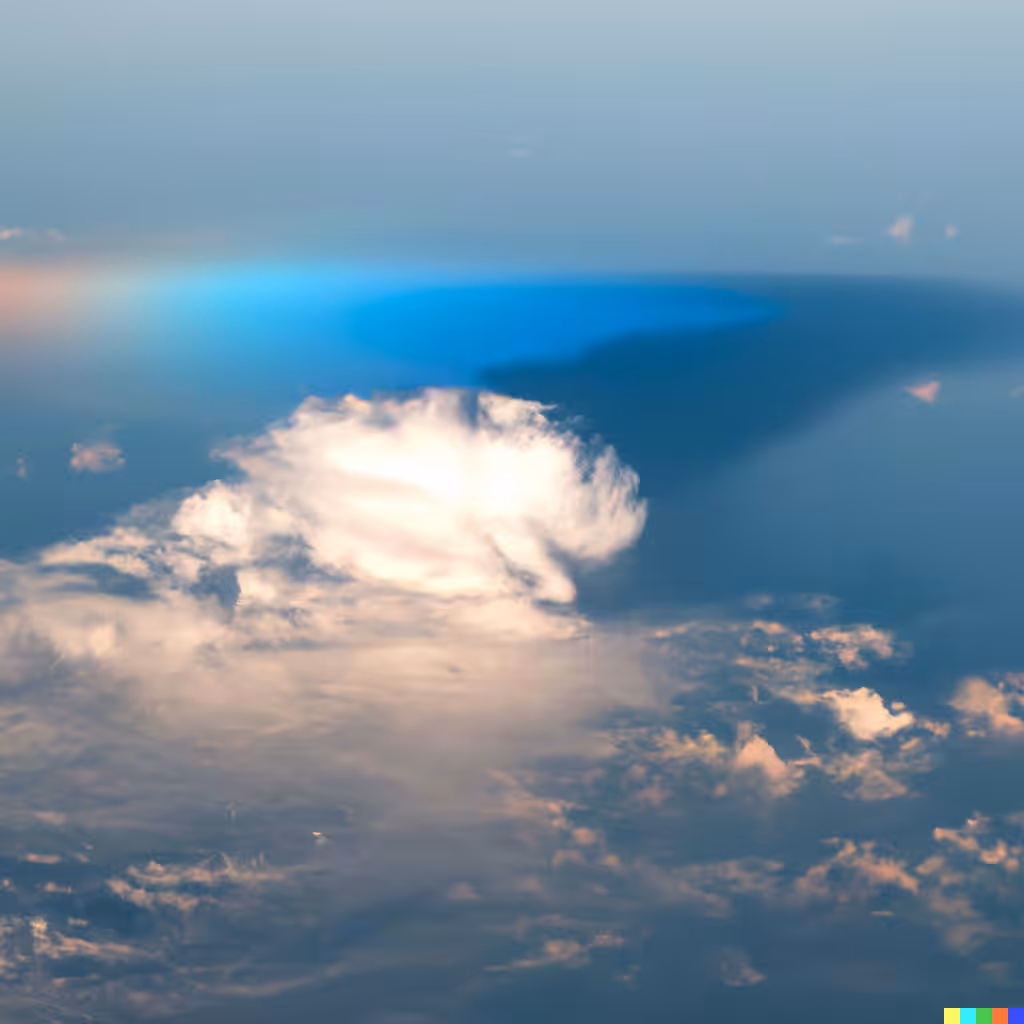 ☁️ 16 - a iridescent cumulonimbus cloud as observed from the stratosphere