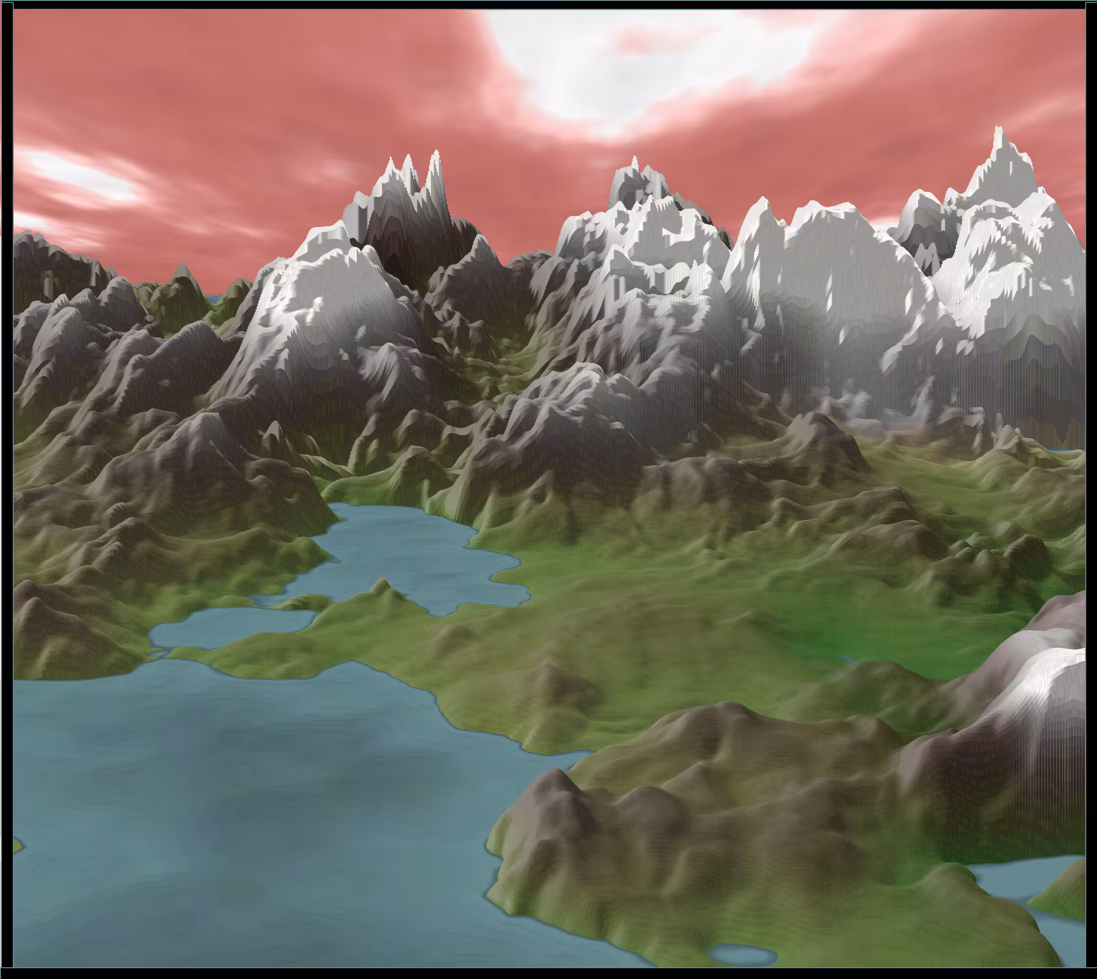 Landscape with mountains painting 4