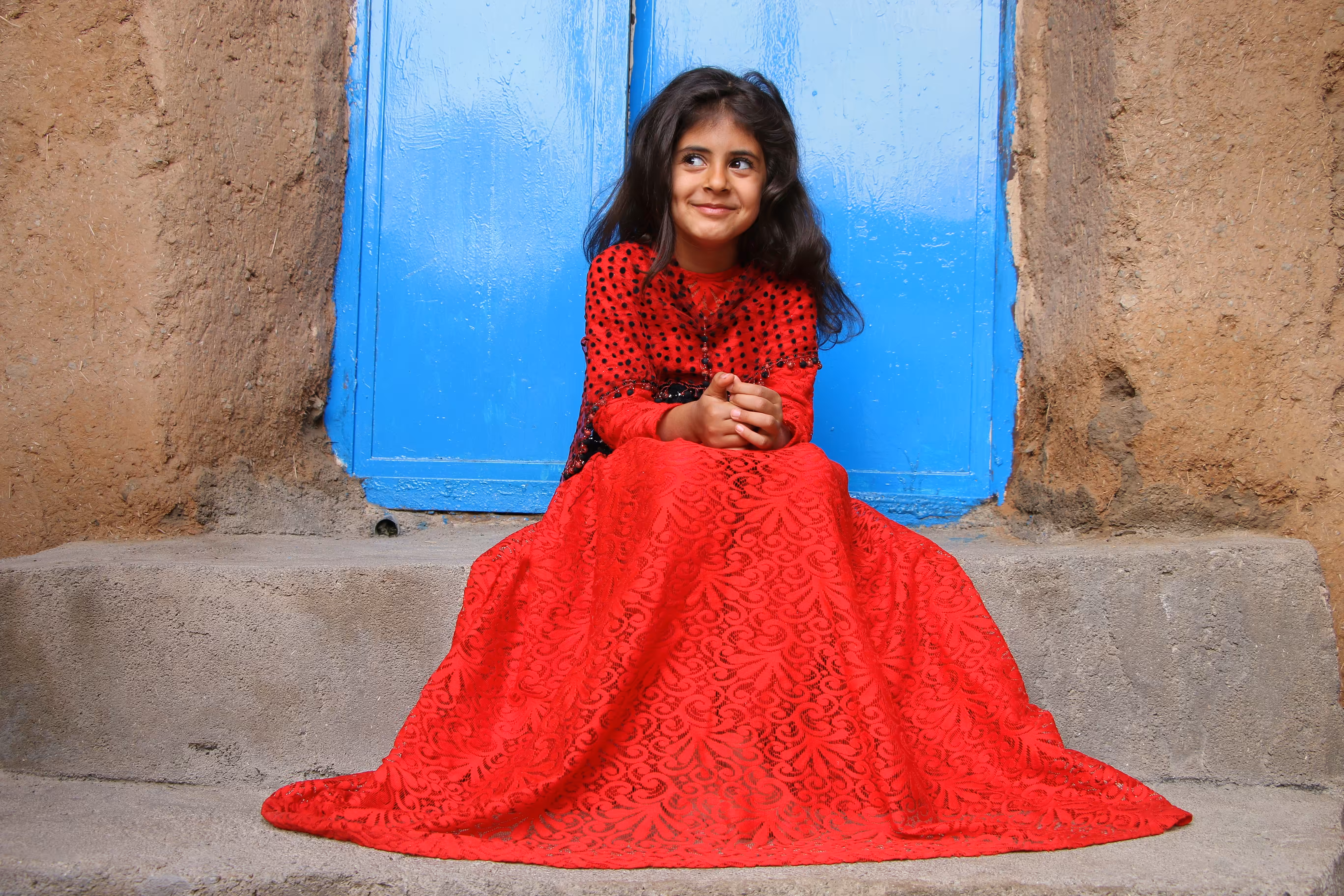 A girl in red