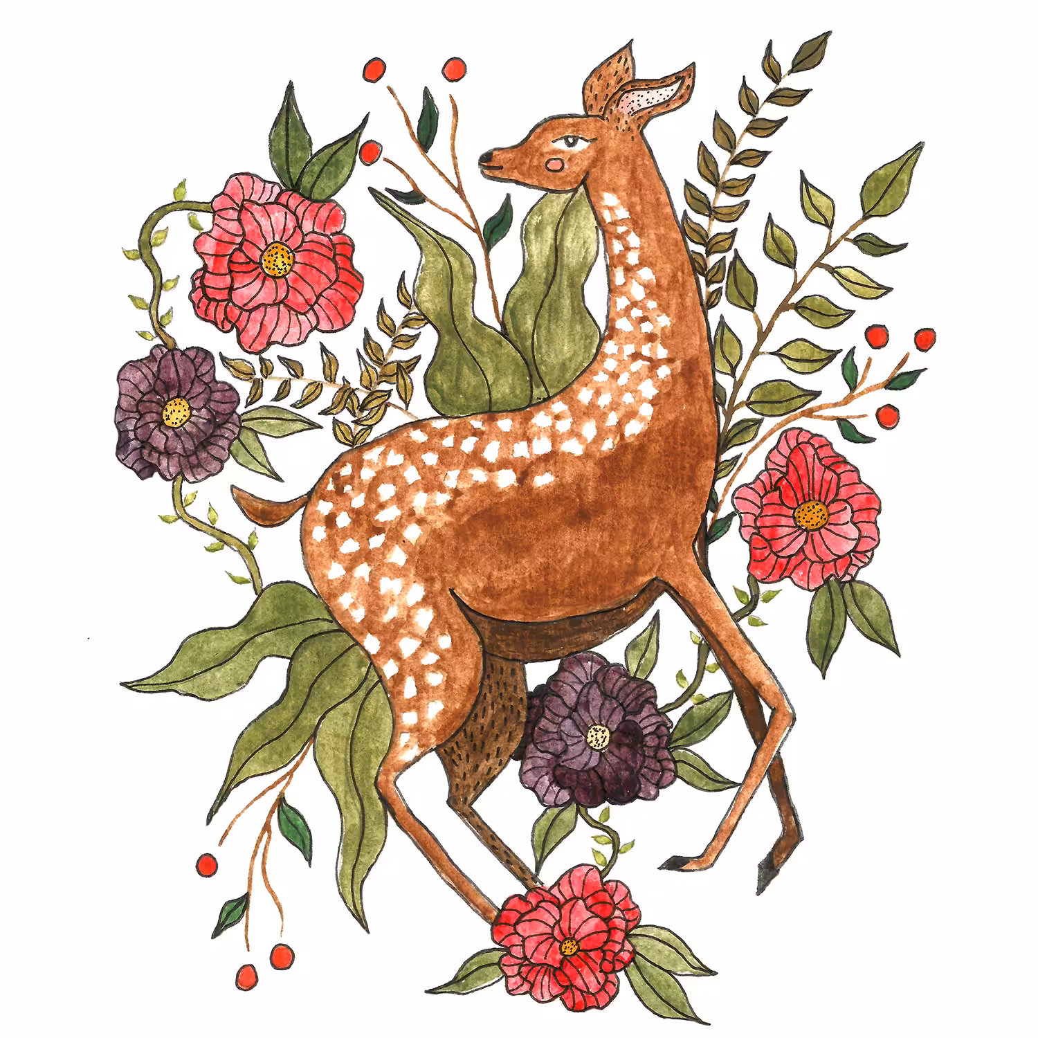 Deer In Between Bloom