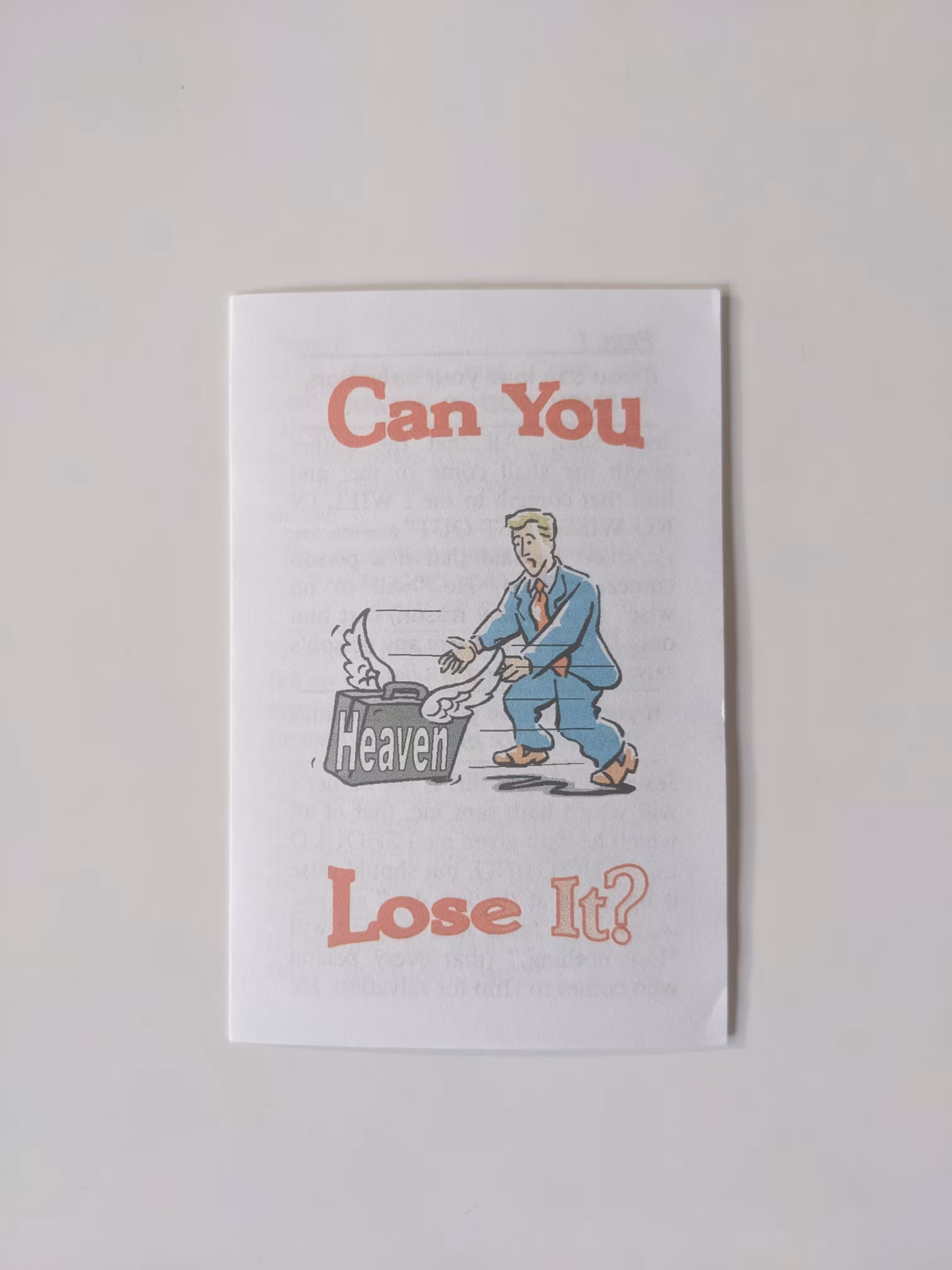 Subway Jesus Pamphlets: Can You Lose It?