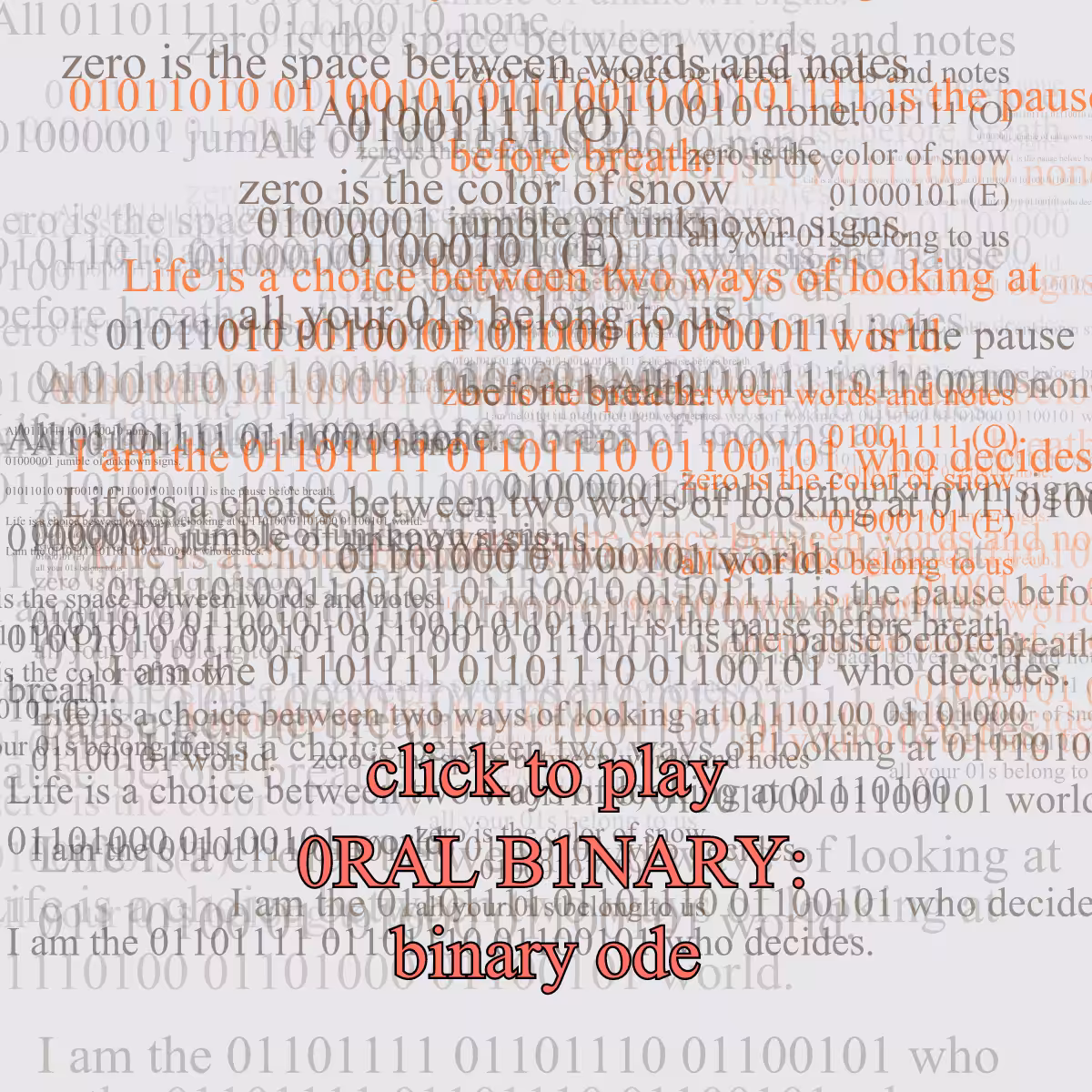 0RAL B1NARY: “BINARY ODE” #46